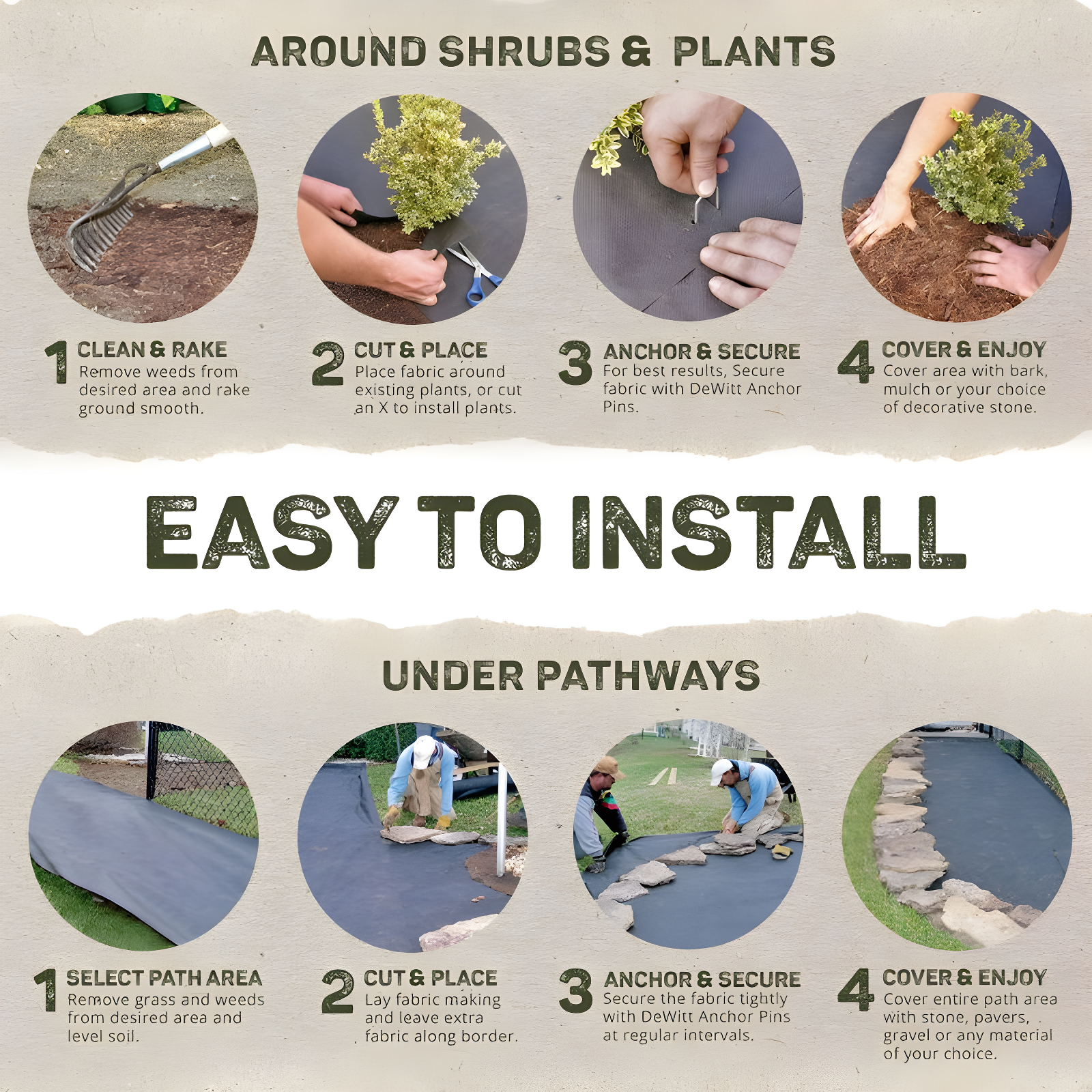 DeWitt Company, Inc. DeWitt Sunbelt Woven Weed Barrier Landscape Fabric Ground Cover (Set of 2)