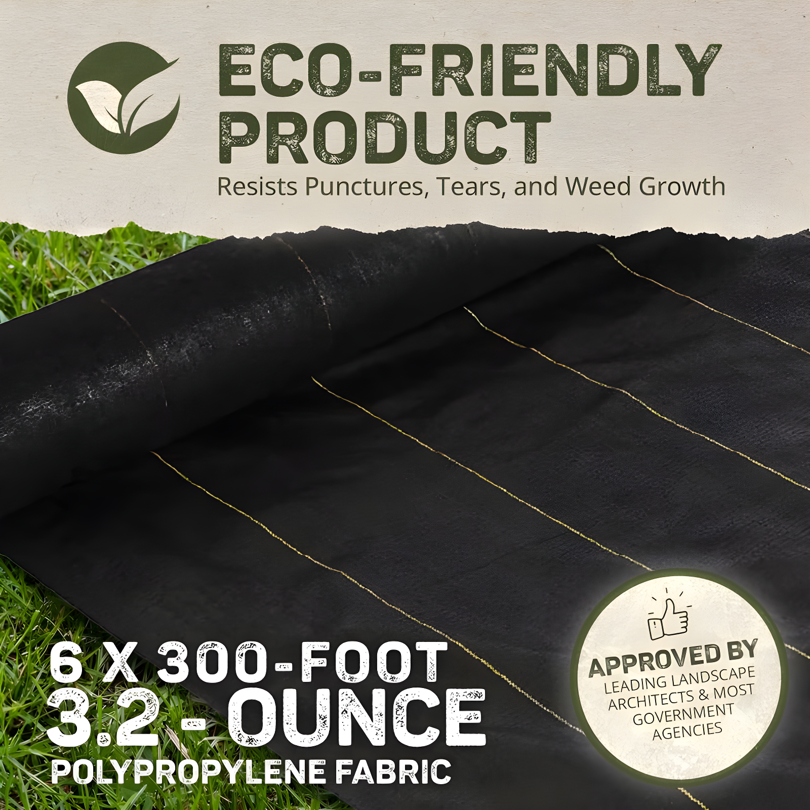 DeWitt Company, Inc. DeWitt Sunbelt Woven Weed Barrier Landscape Fabric Ground Cover (Set of 2)