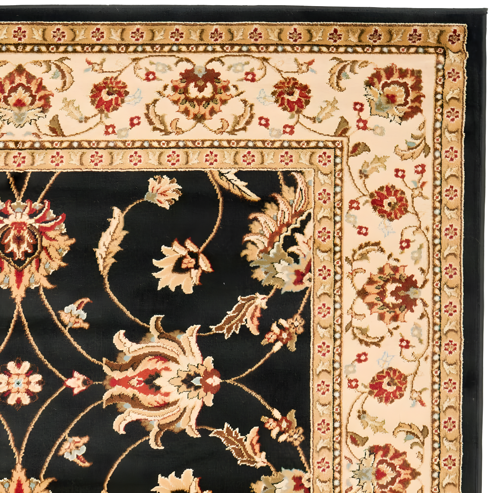 Lyndhurst LNH553 Power Loomed Runner Rug - Black/Ivory - 2'3"x16' - Safavieh.