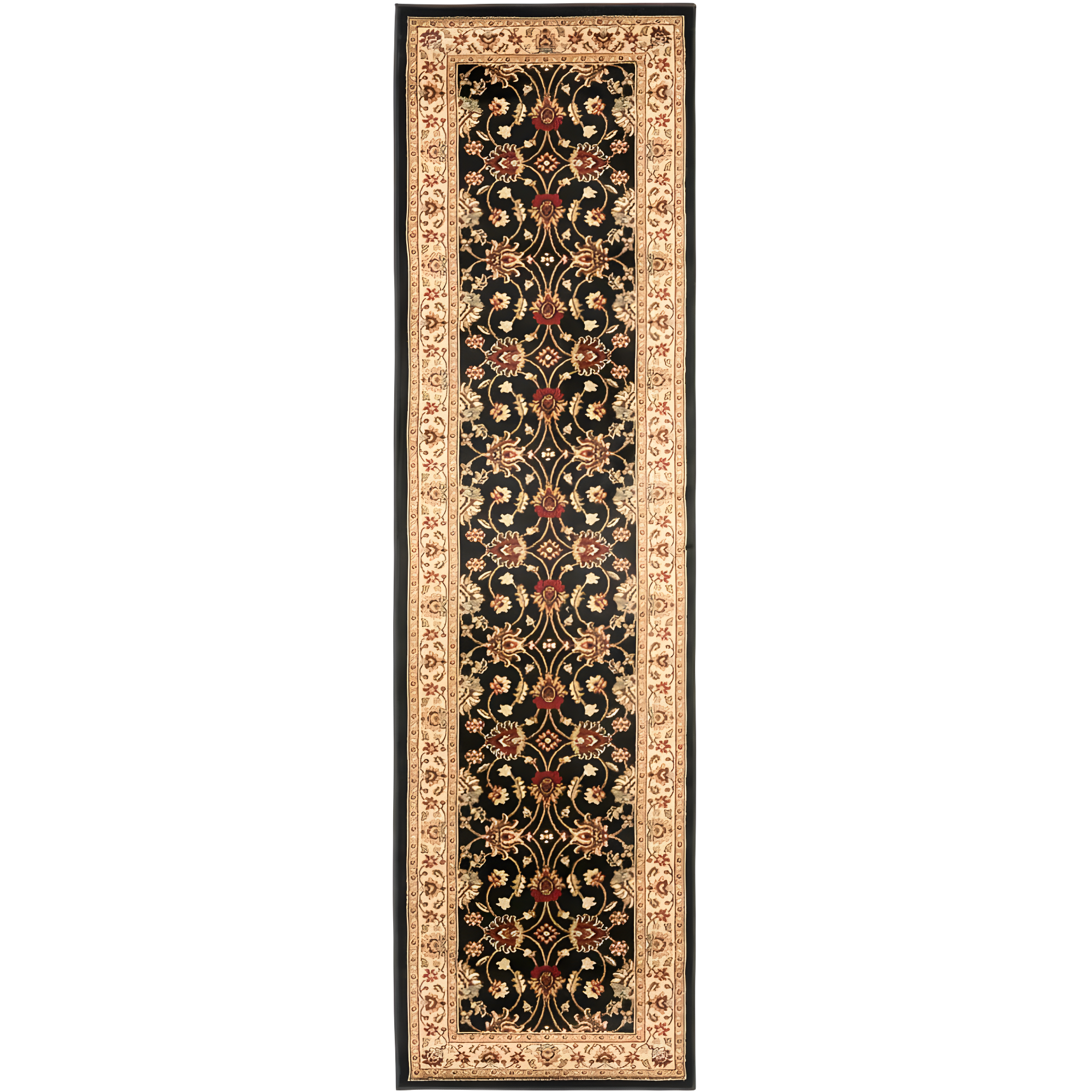 Lyndhurst LNH553 Power Loomed Runner Rug - Black/Ivory - 2'3"x16' - Safavieh.