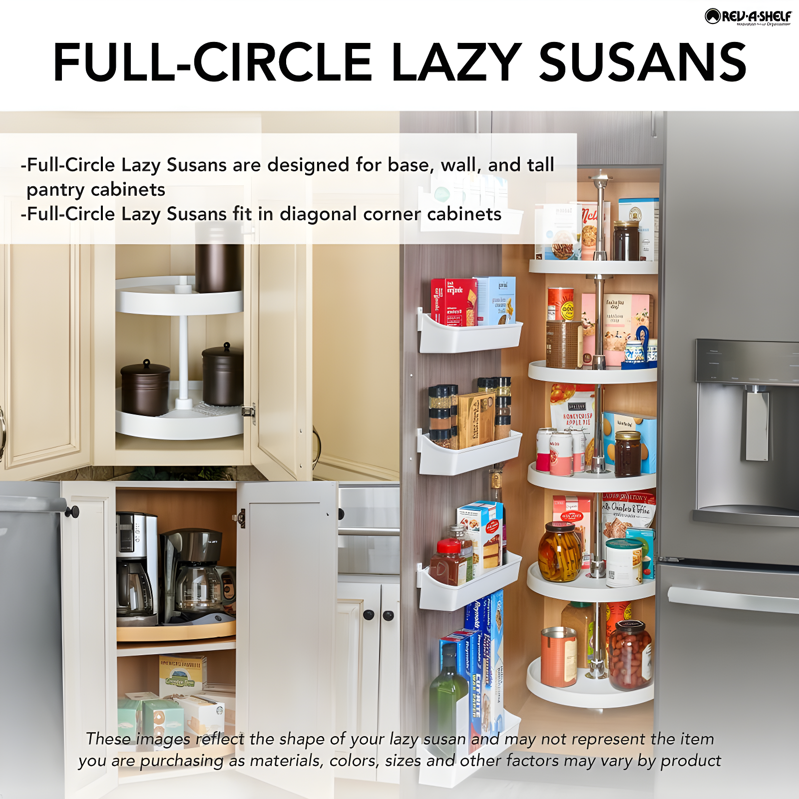 Rev-A-Shelf Rev-A-Shelf Lazy Susan Wooden Circle 1-Shelf w/Swivel Bearings