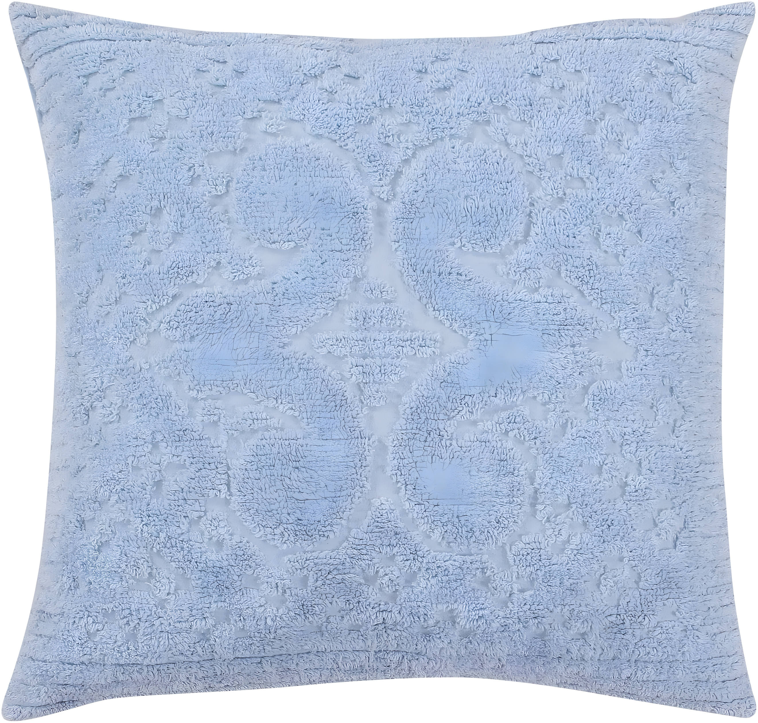 Better Trends Ashton – Luxurious 100% Cotton Tufted Euro Sham in Medallion Design, Super Soft & Lightweight, 26” x 26”, Blue