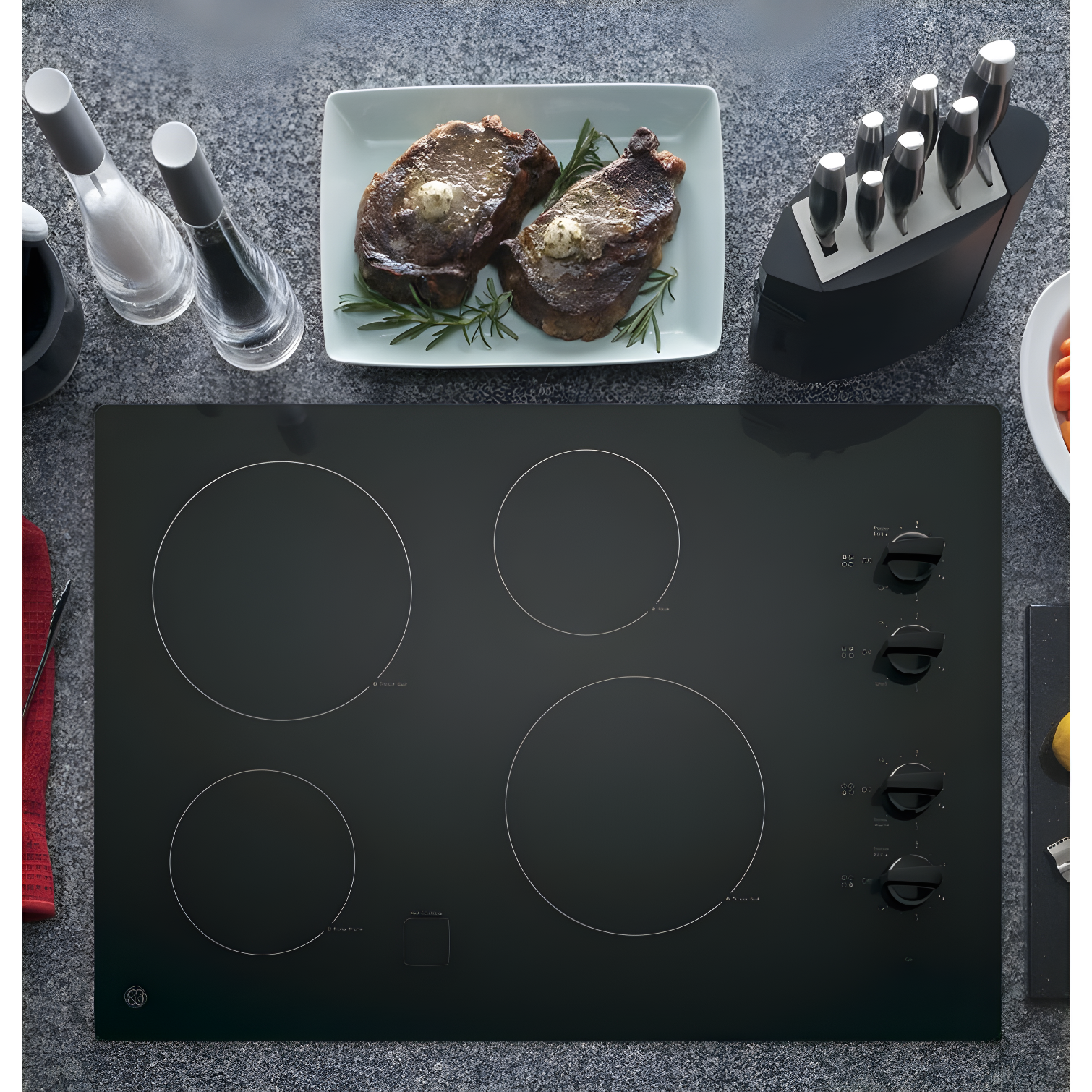 GE 30" Built-In Knob Control Electric Cooktop
