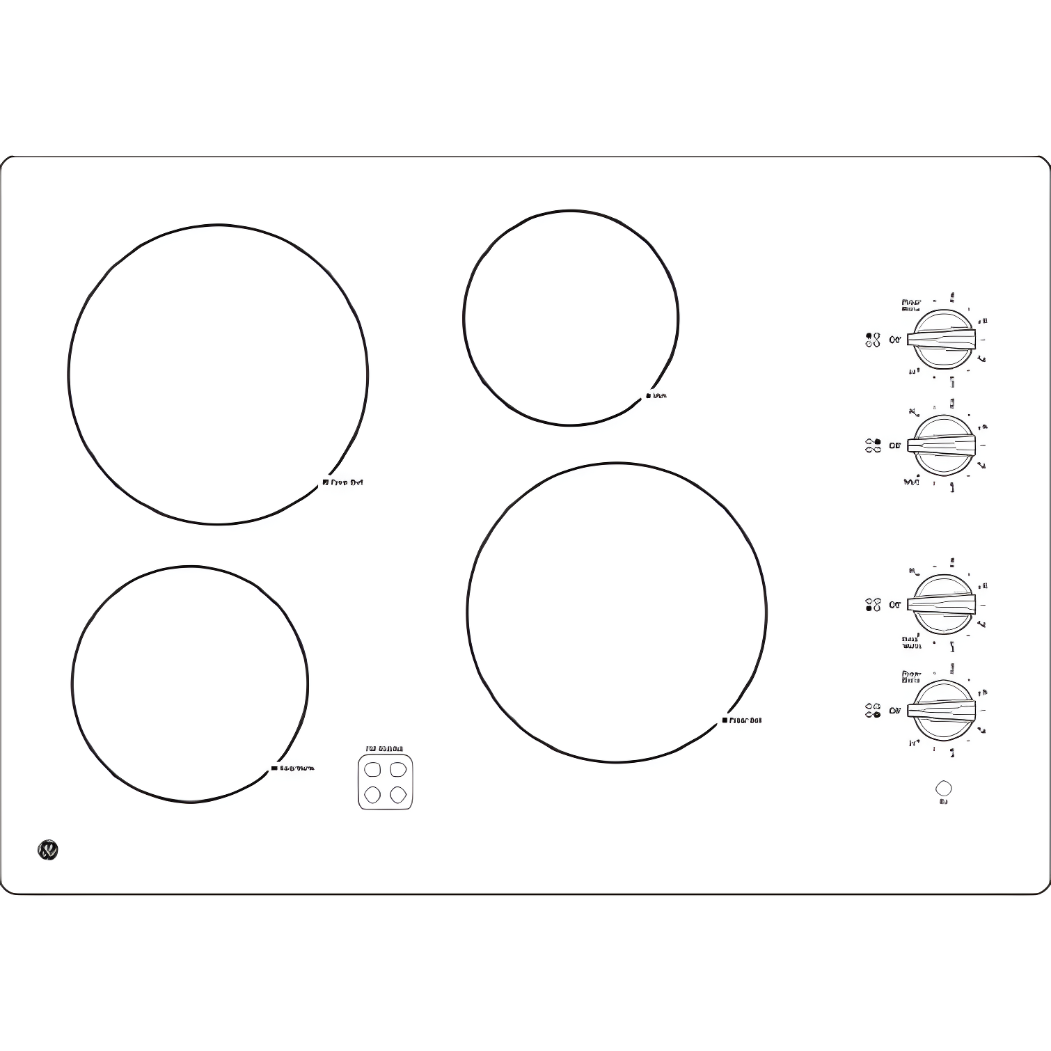 GE 30" Built-In Knob Control Electric Cooktop