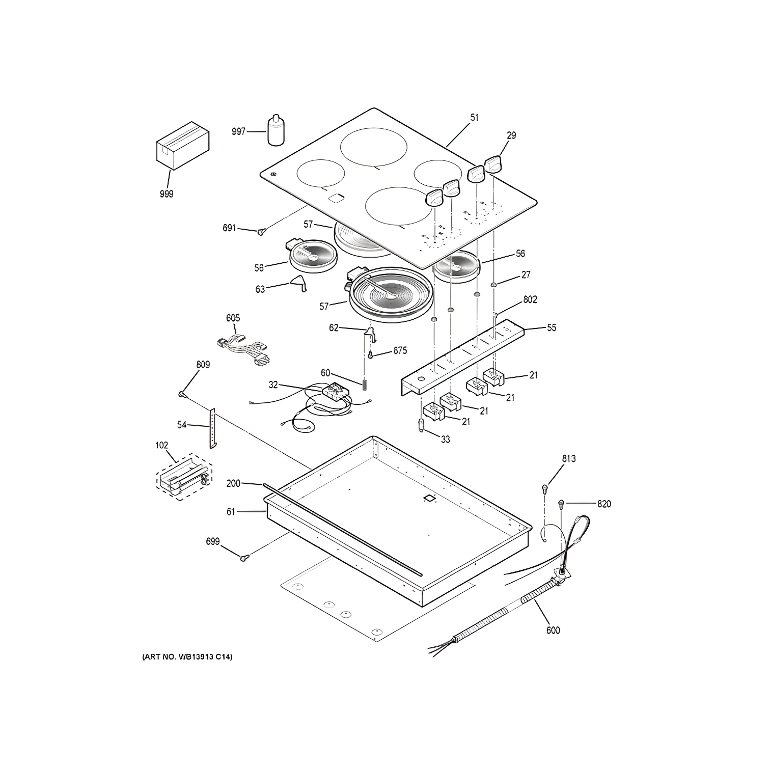 GE 30" Built-In Knob Control Electric Cooktop