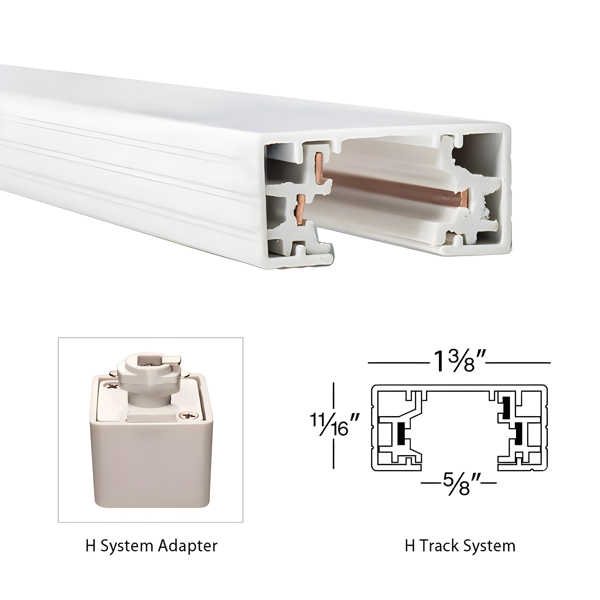 WAC Lighting HT8-WT 120V Single Circuit Track Section