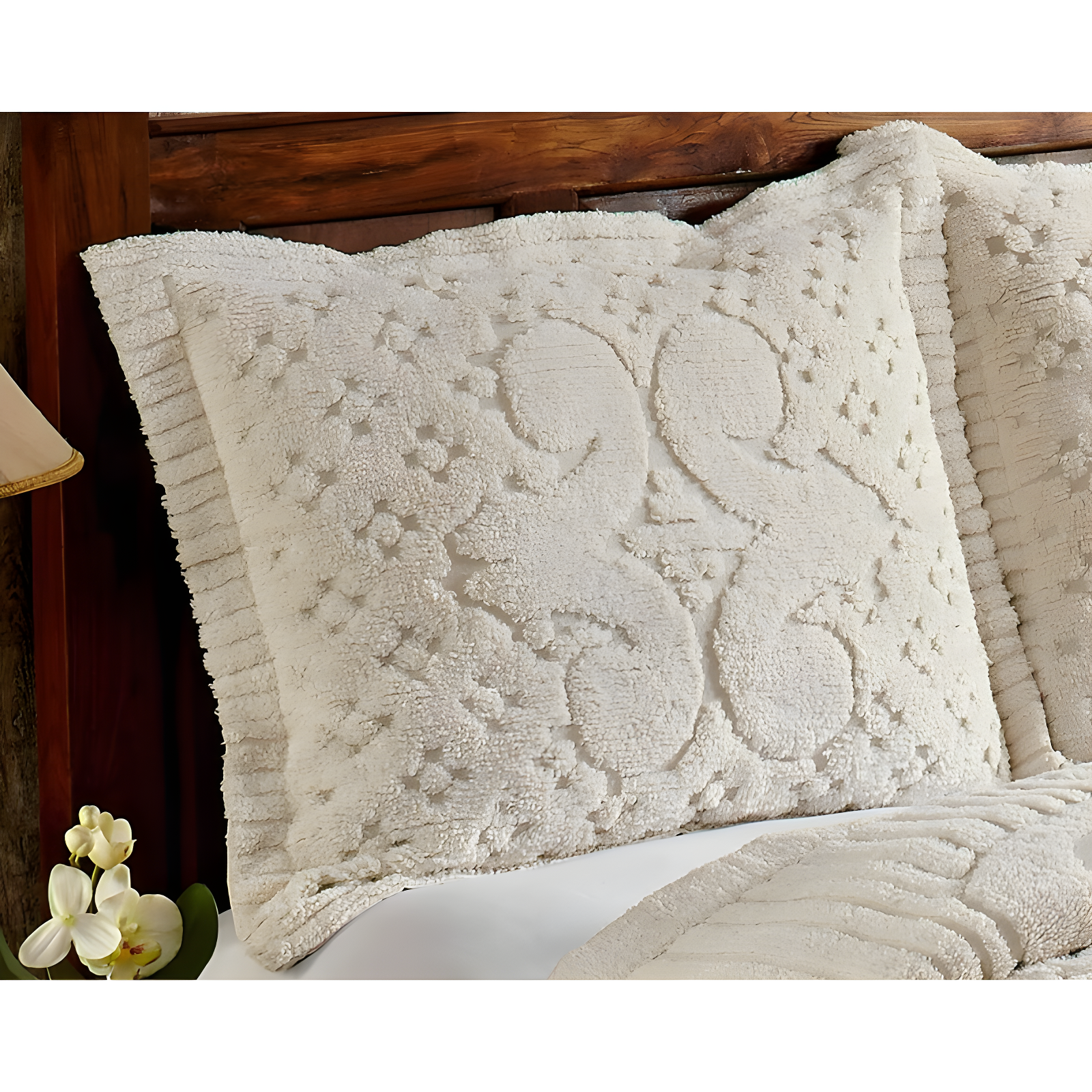 Ashton 100% Cotton Floral Medallion Tufted  Pillow Shams