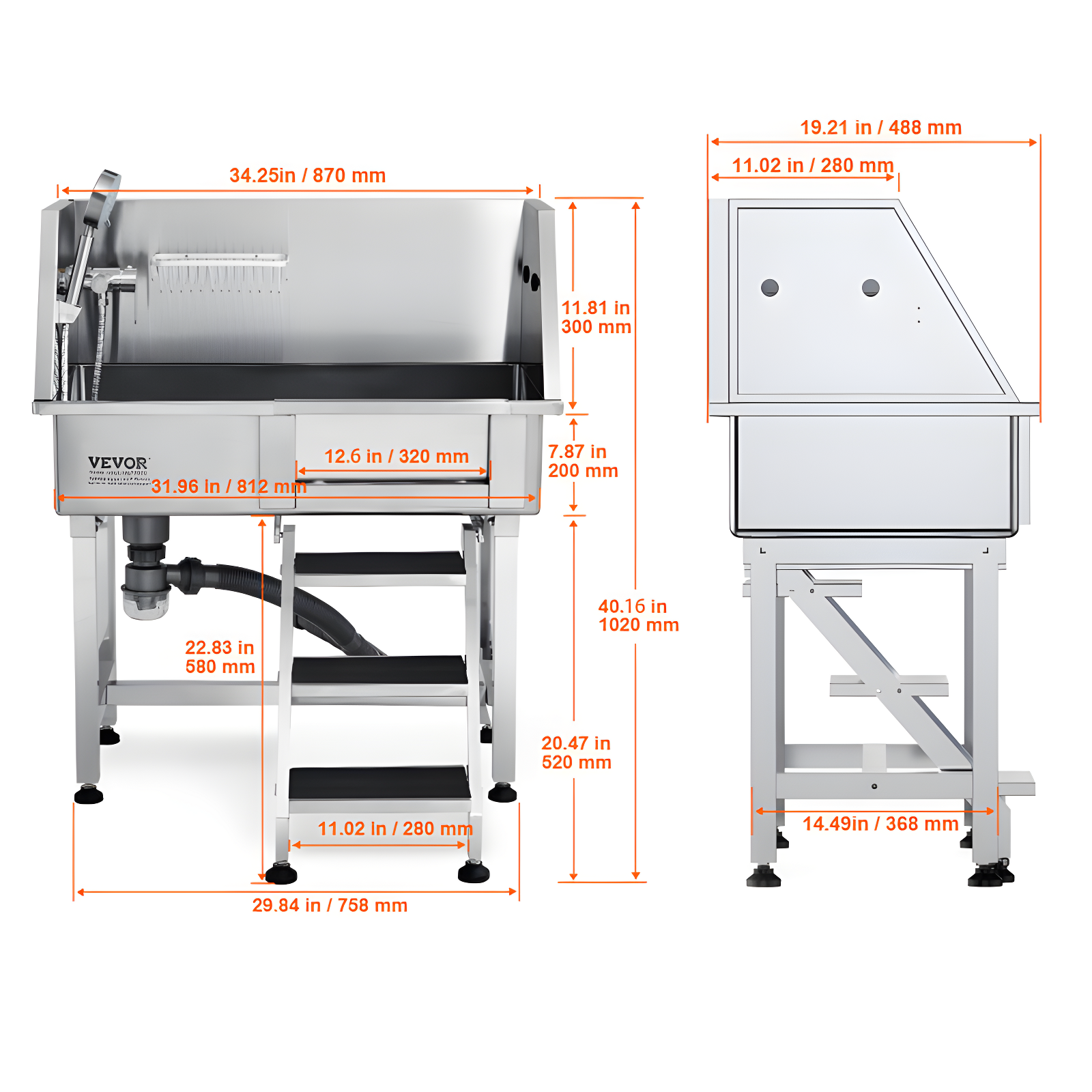 VEVOR Multi-functional Pet Bathtub