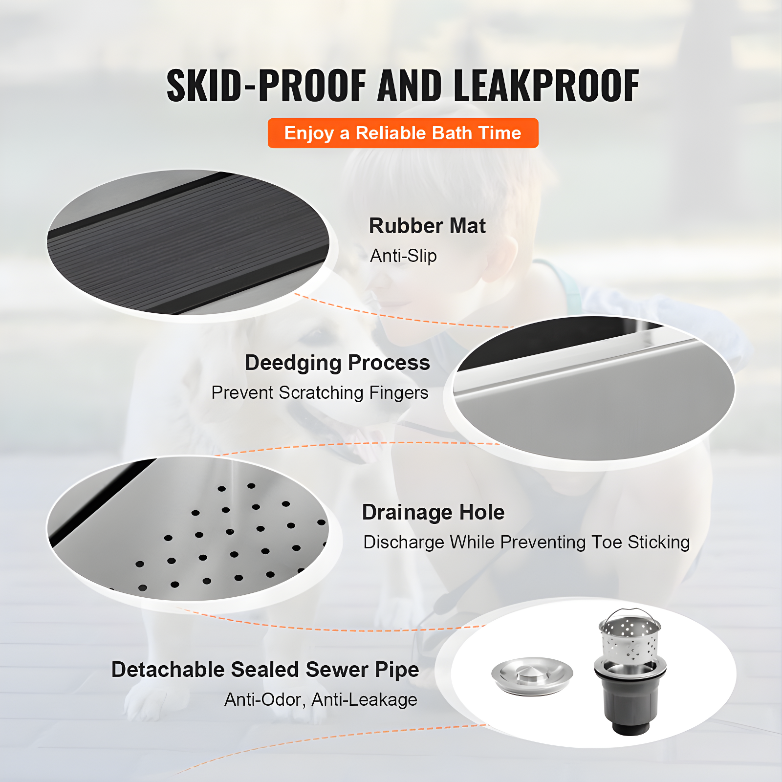 VEVOR Multi-functional Pet Bathtub