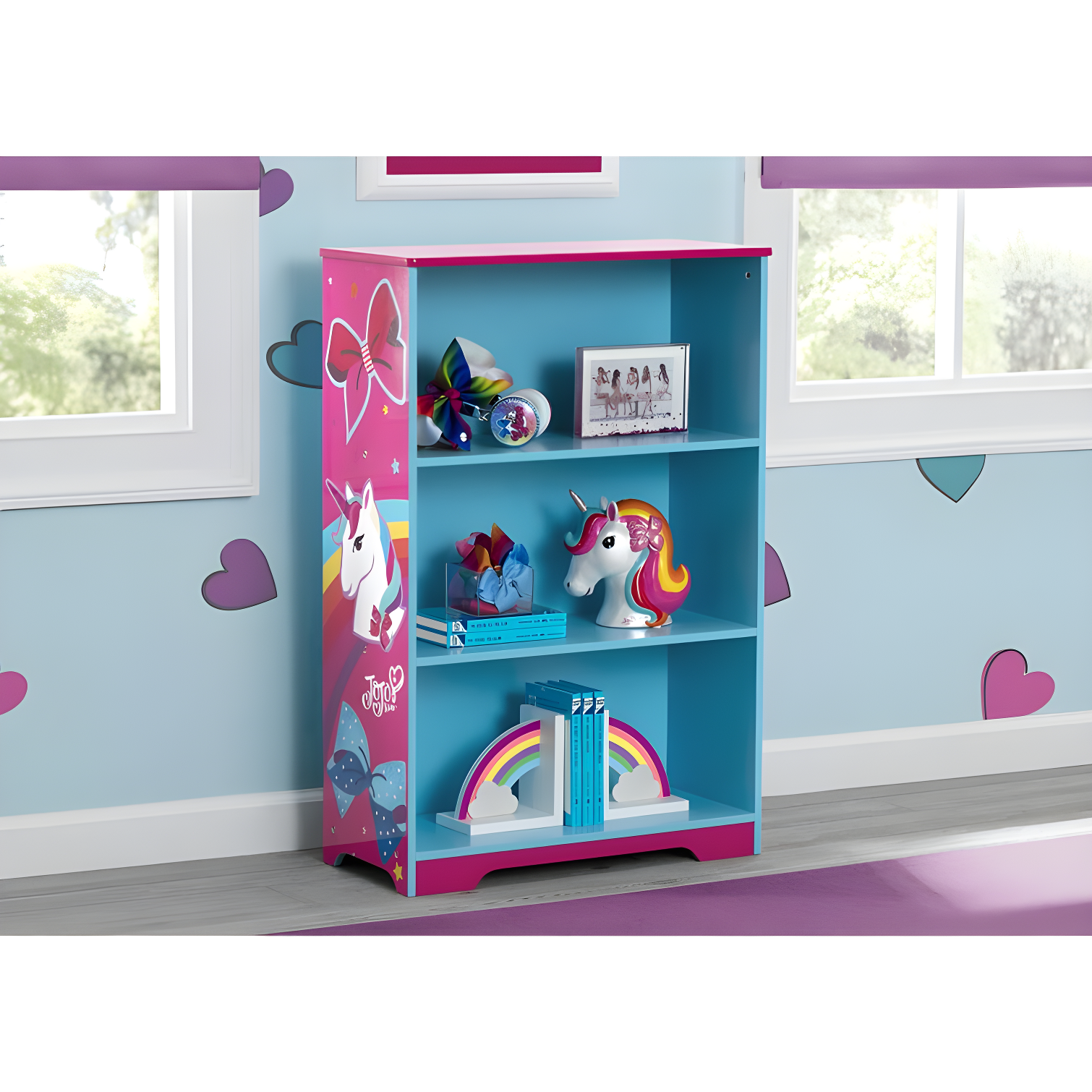 Delta Children Rainbow Unicorn Deluxe 37.5" Bookcase