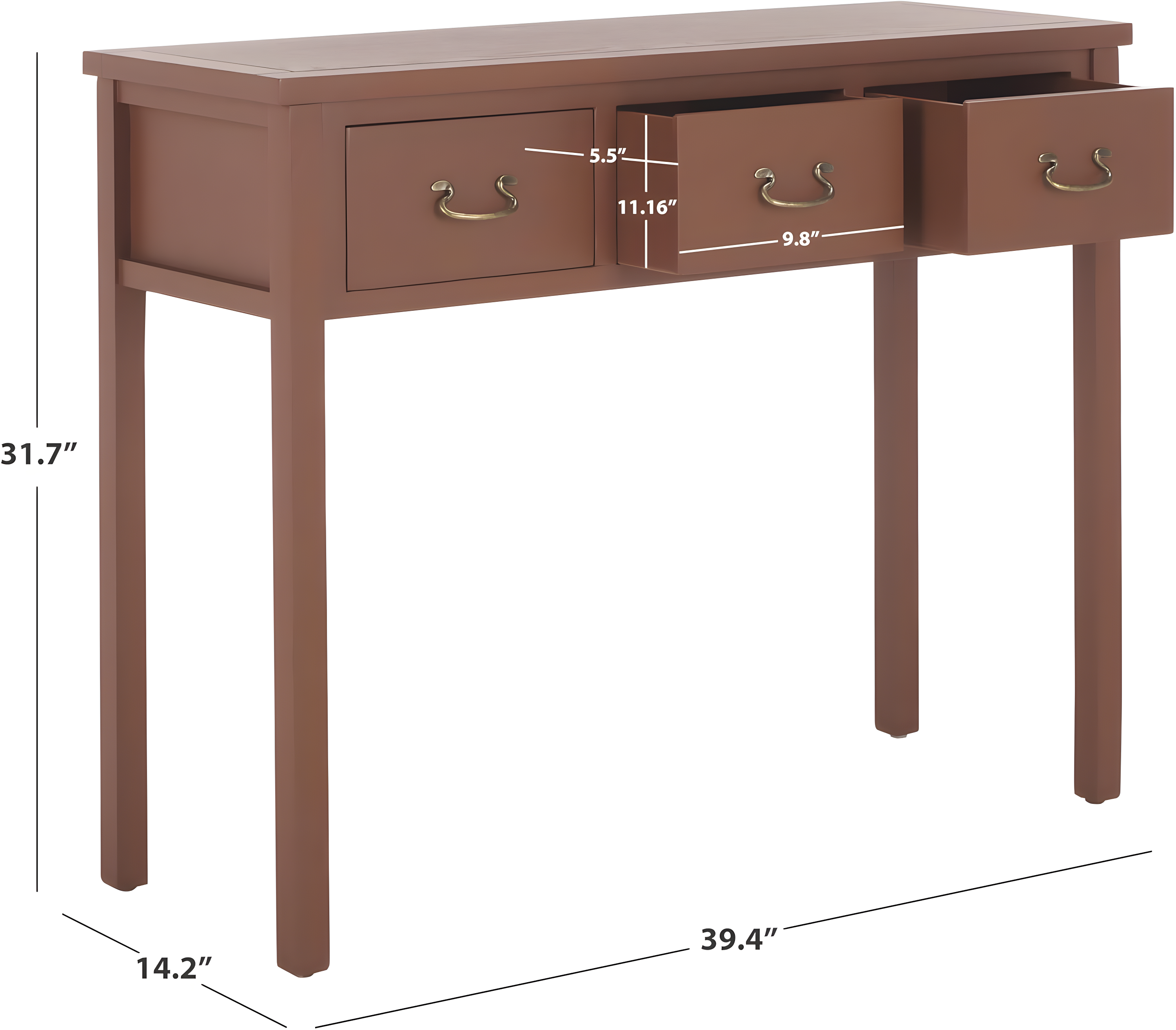 Winston Porter Tabresha 33'' Solid Wood Console Table