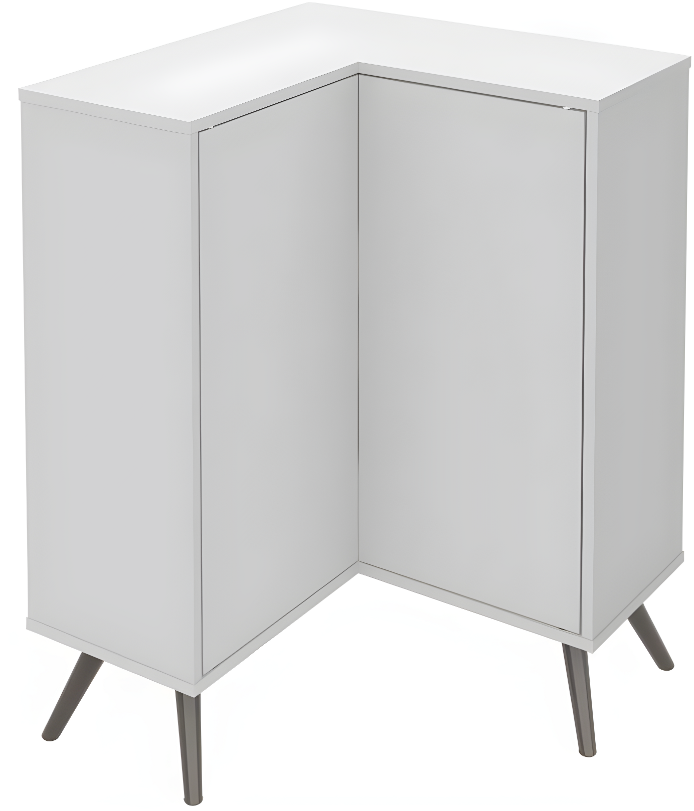 Bestar Armario de Almacenamiento de Madera de Esquina Krom en Blanco