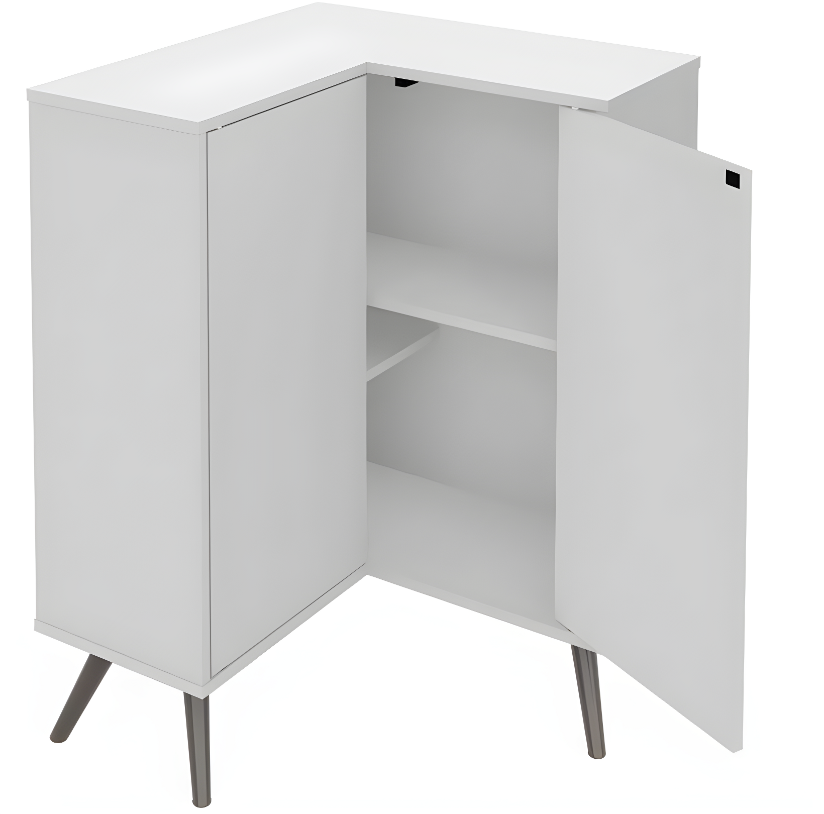 Bestar Armario de Almacenamiento de Madera de Esquina Krom en Blanco