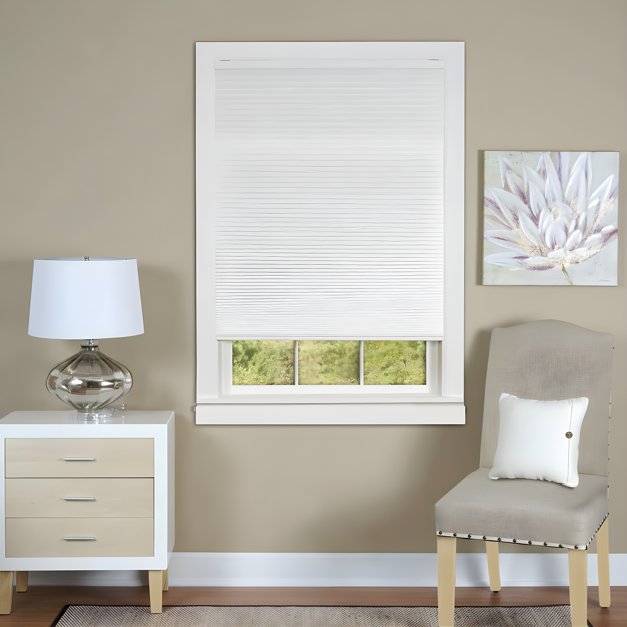 Achim Top Down Bottom Up Roller Window Shade, 64 x 23, Cordless, White Polyester, Light Filtering, Indoor