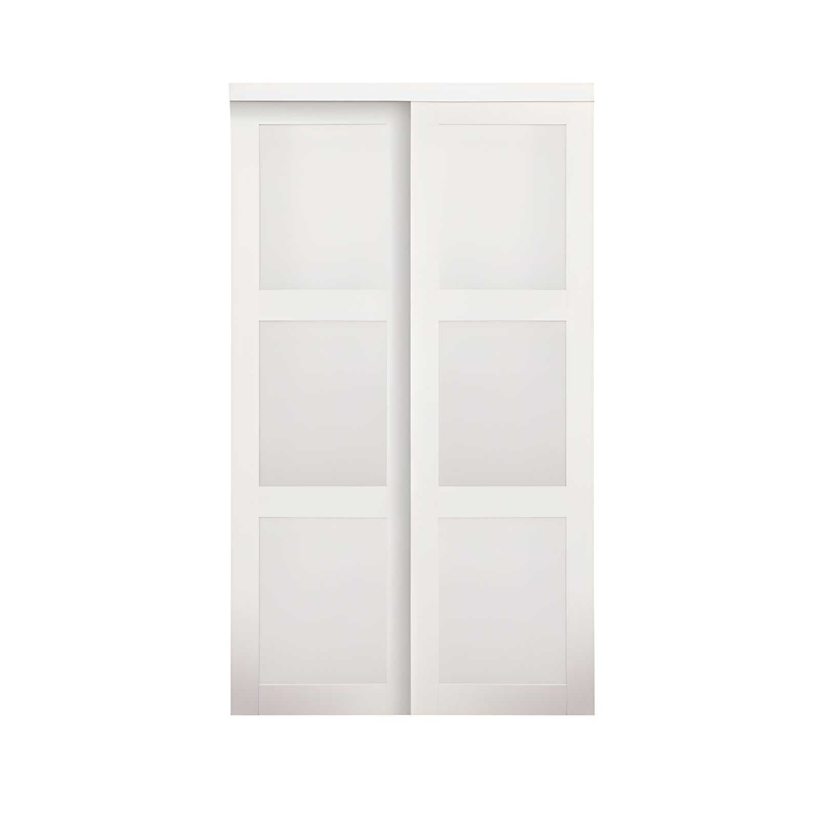 80'' Solid + Manufactured Wood Glass Low-Gloss Sliding Closet Doors