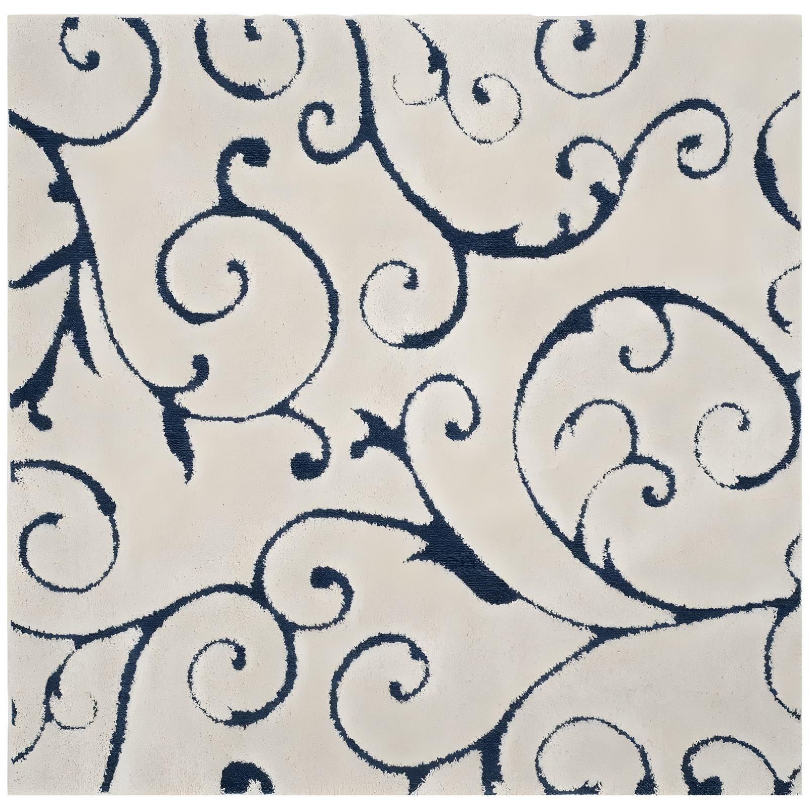 Florida Shag SG455 Power Loomed Indoor Area Rug - Cream/Blue - 9'x9' - Safavieh.