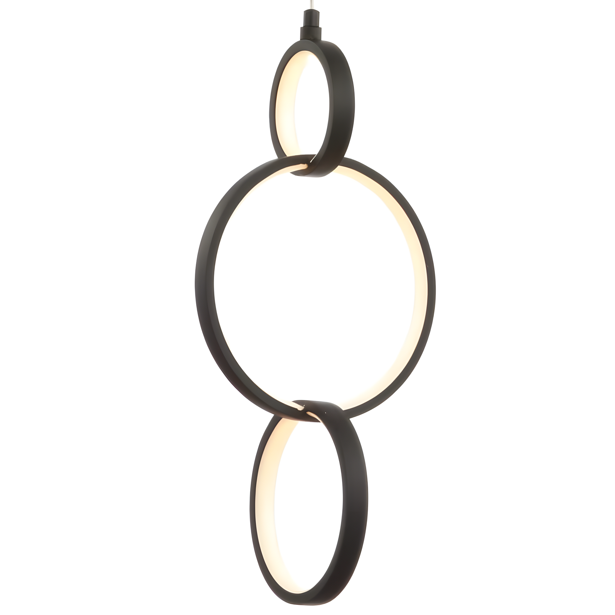 Loop 7.75" Adjustable Integrated LED Metal Ring Pendant, Black
