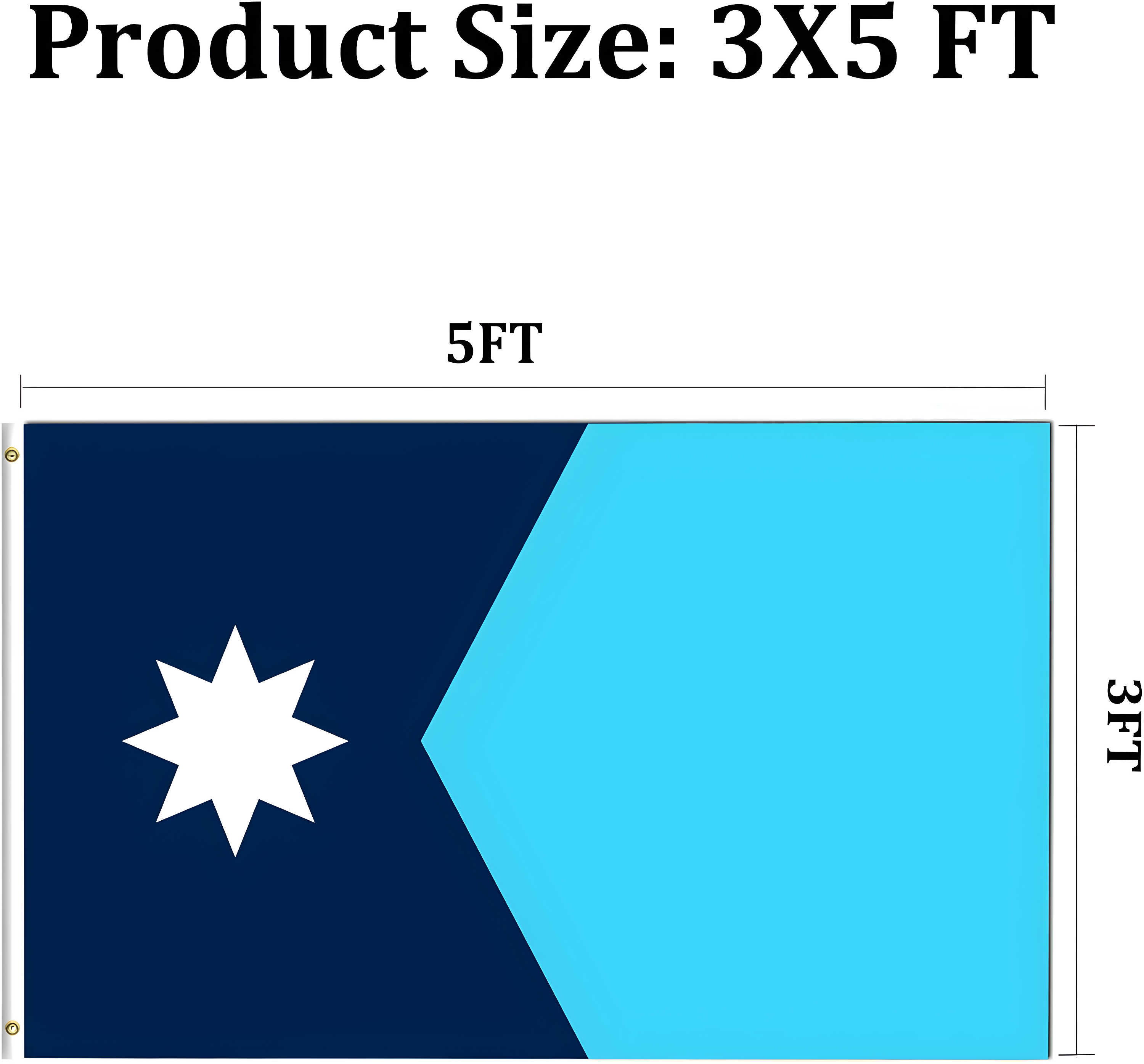 New Minnesota State Flag 3x5 Outdoor MN Flag 2 Rows Stitched Edge Canvas Header with 2 Brass Grommets