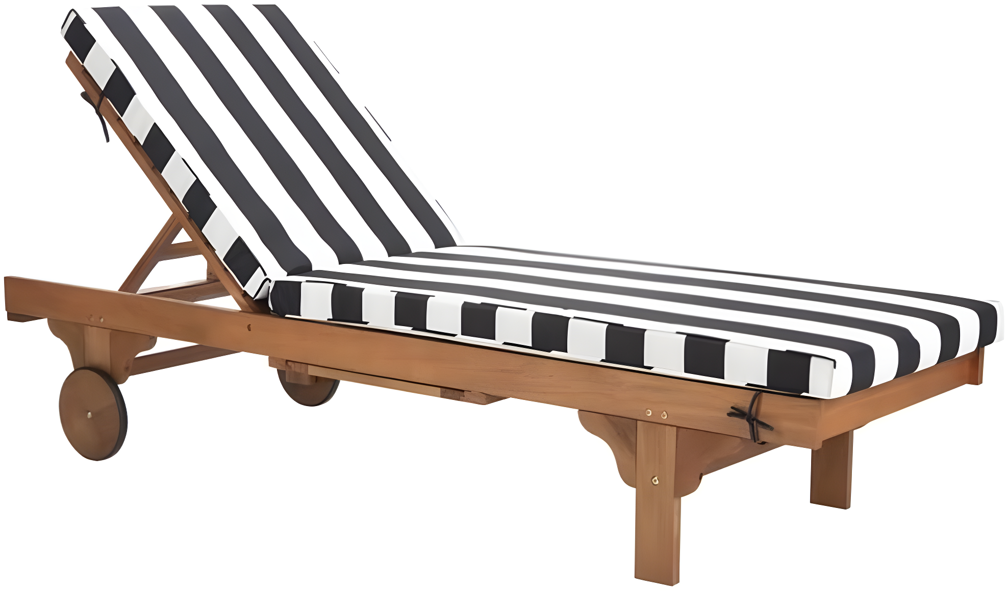 Newport Lounge Chair - Outdoor - PAT7022 - Natural/Black Stripe -Safavieh