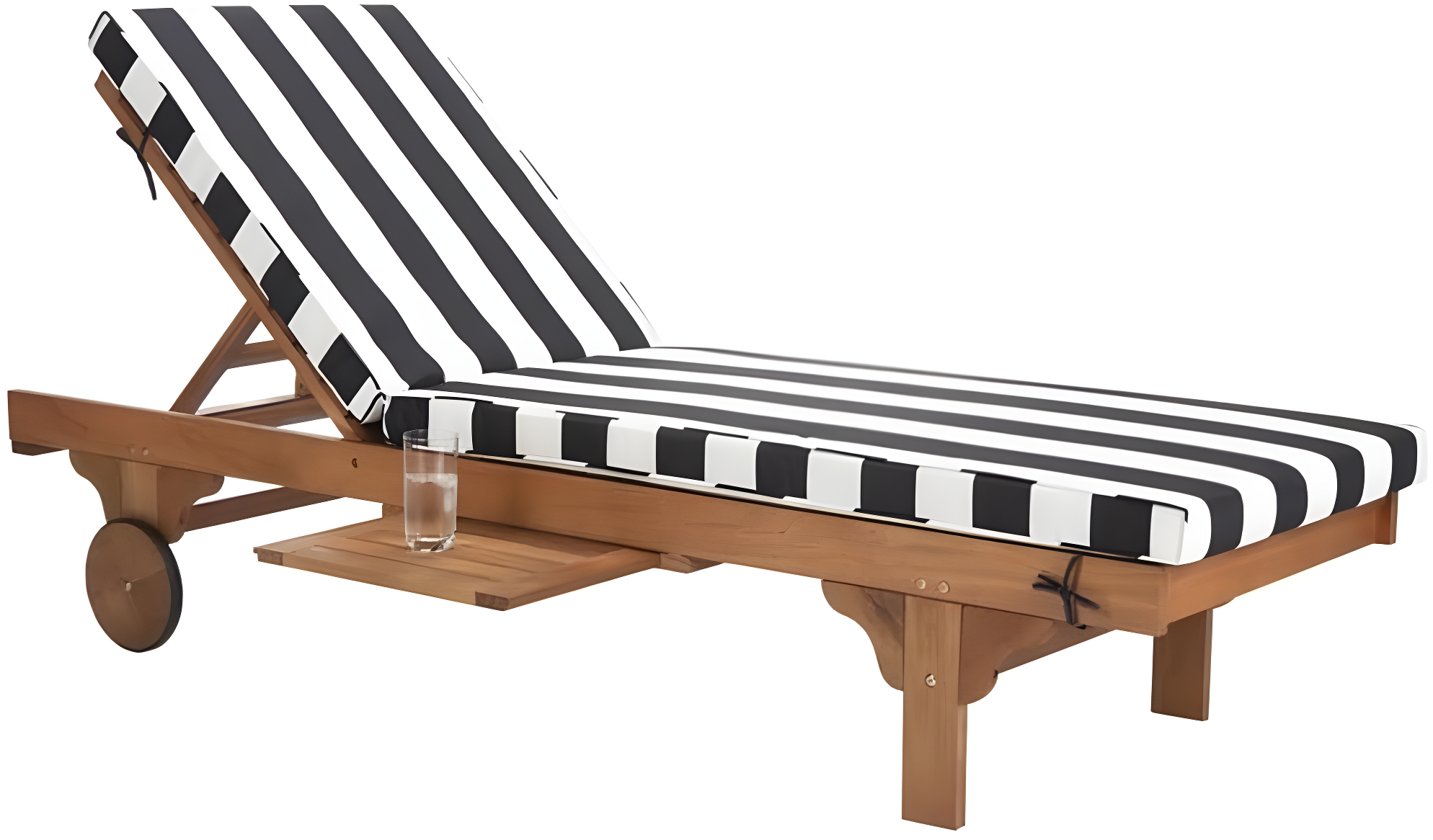 Newport Lounge Chair - Outdoor - PAT7022 - Natural/Black Stripe -Safavieh