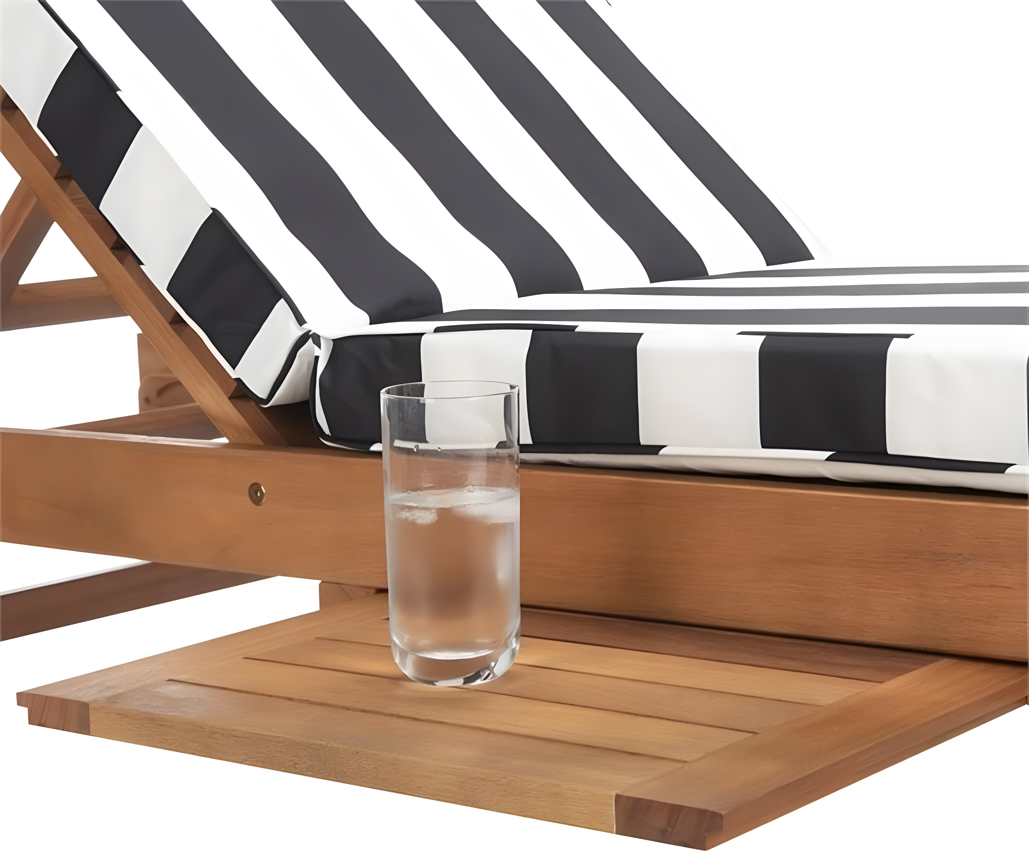 Newport Lounge Chair - Outdoor - PAT7022 - Natural/Black Stripe -Safavieh