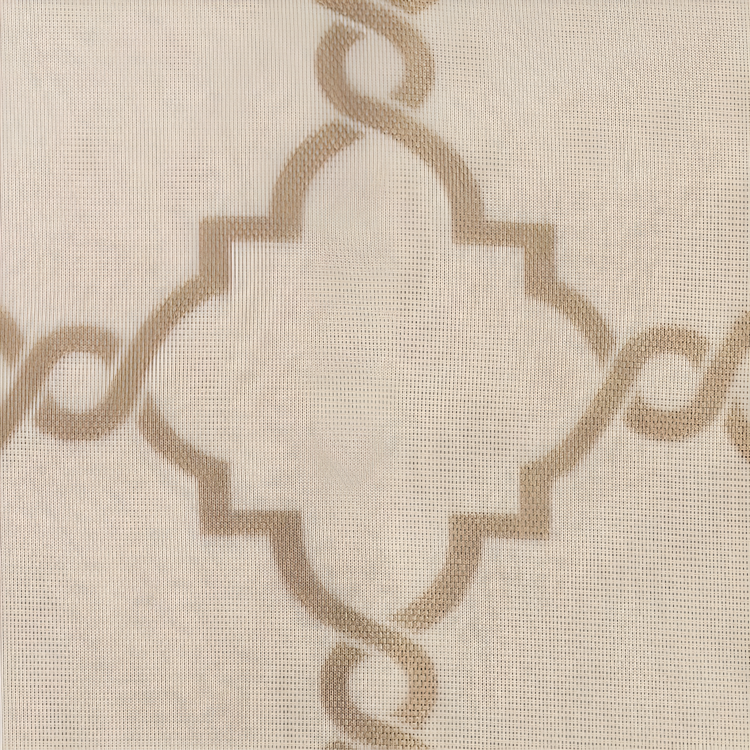 Fretwork Print Grommet Top Window Curtain Panel