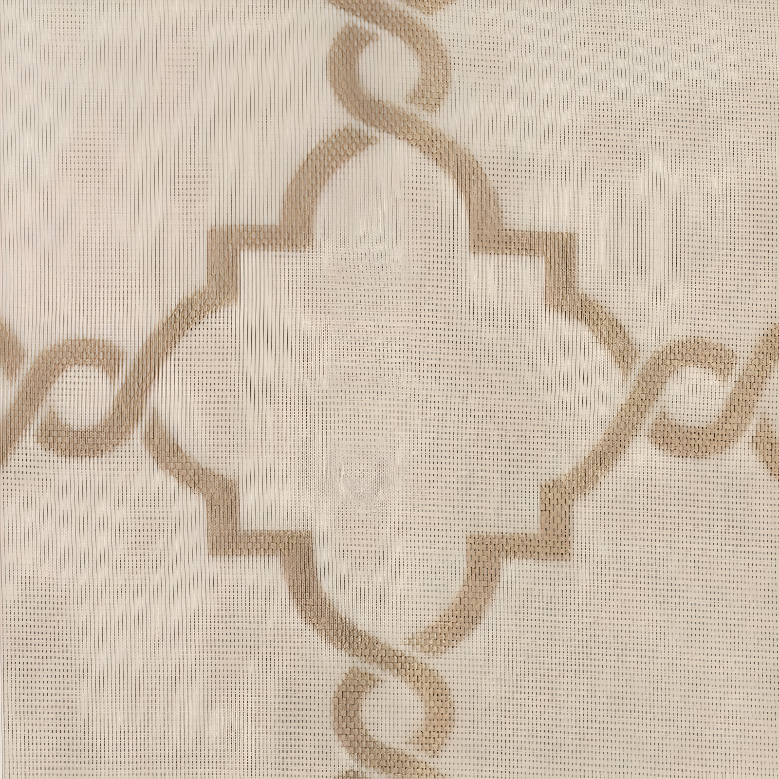 Fretwork Print Grommet Top Window Curtain Panel