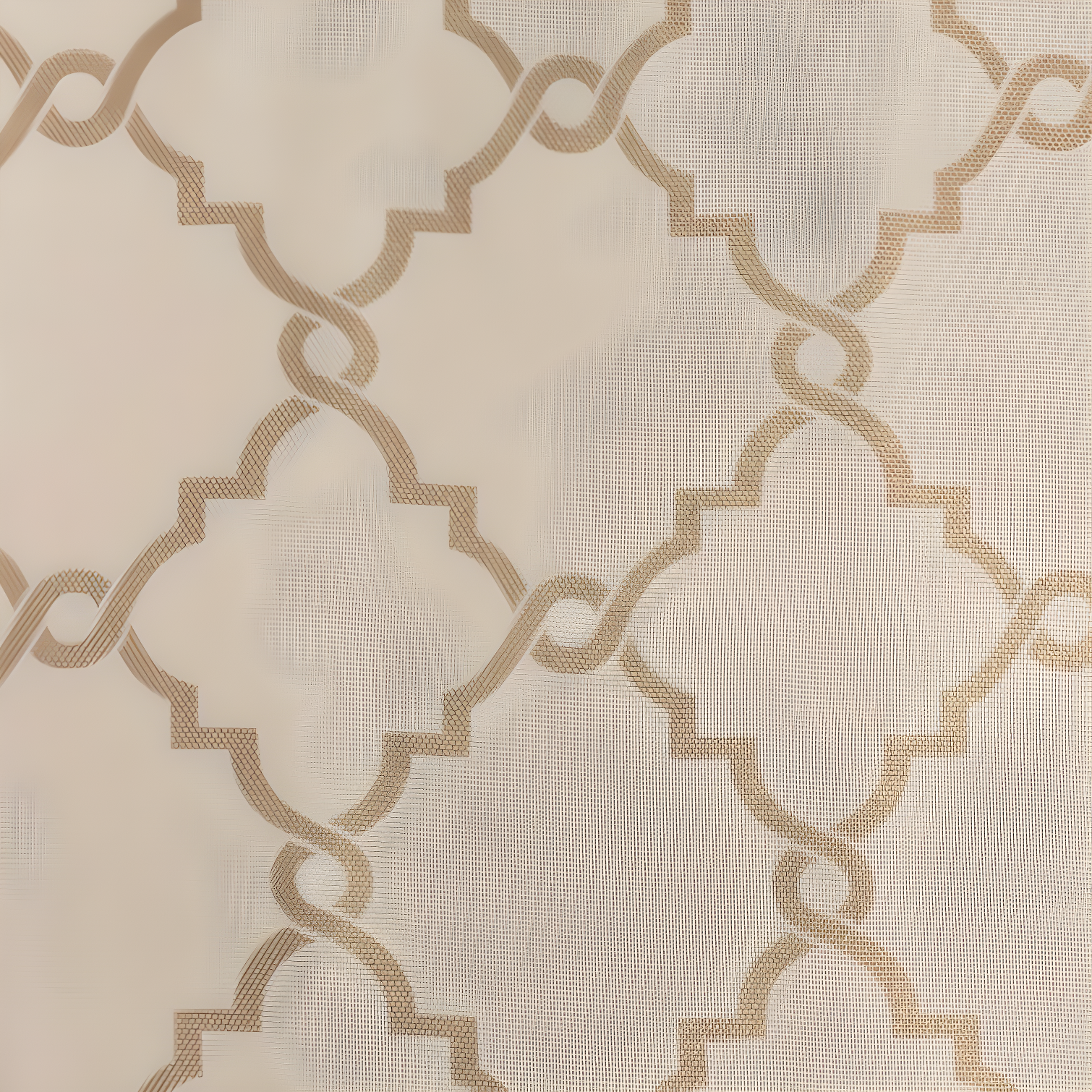 Fretwork Print Grommet Top Window Curtain Panel