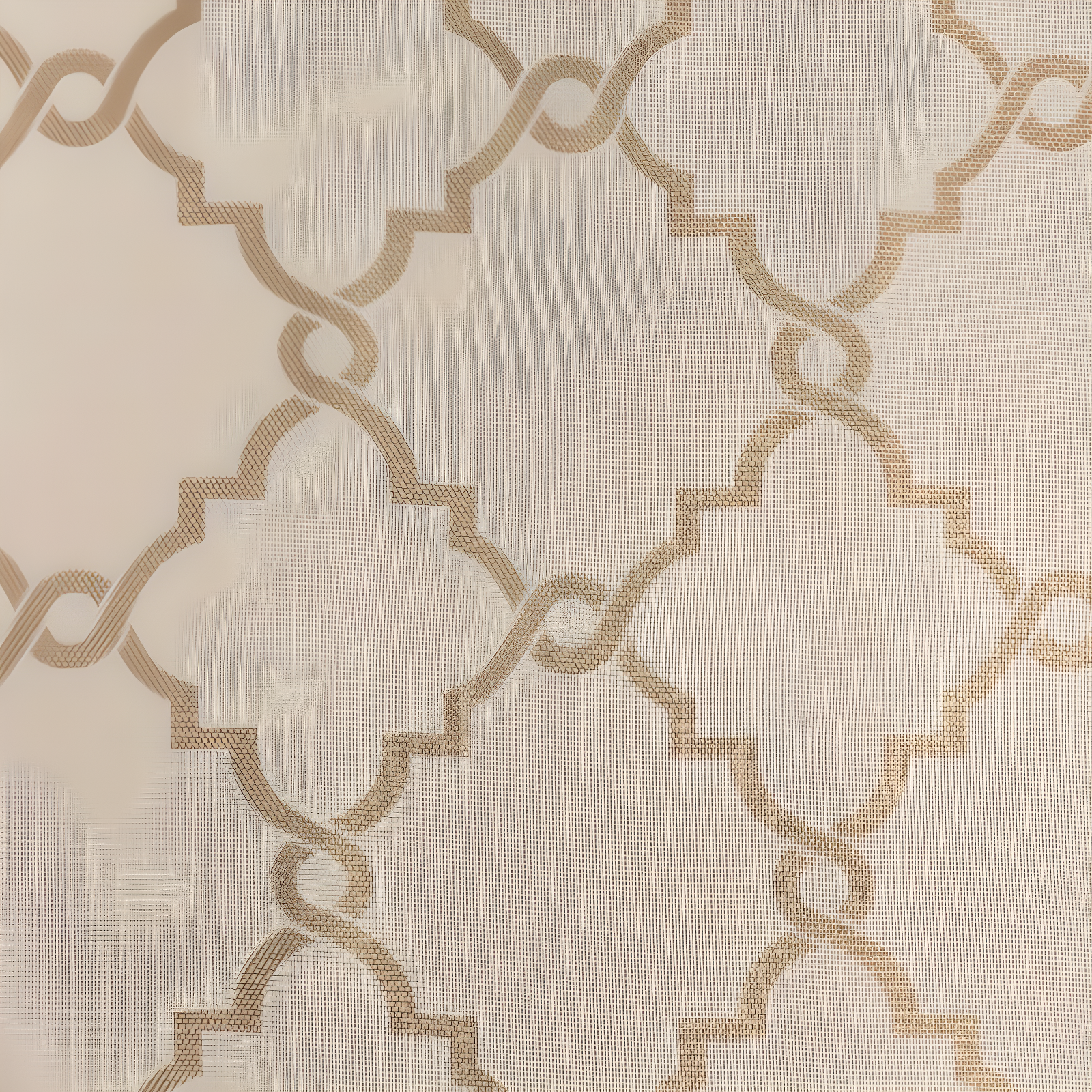 Fretwork Print Grommet Top Window Curtain Panel