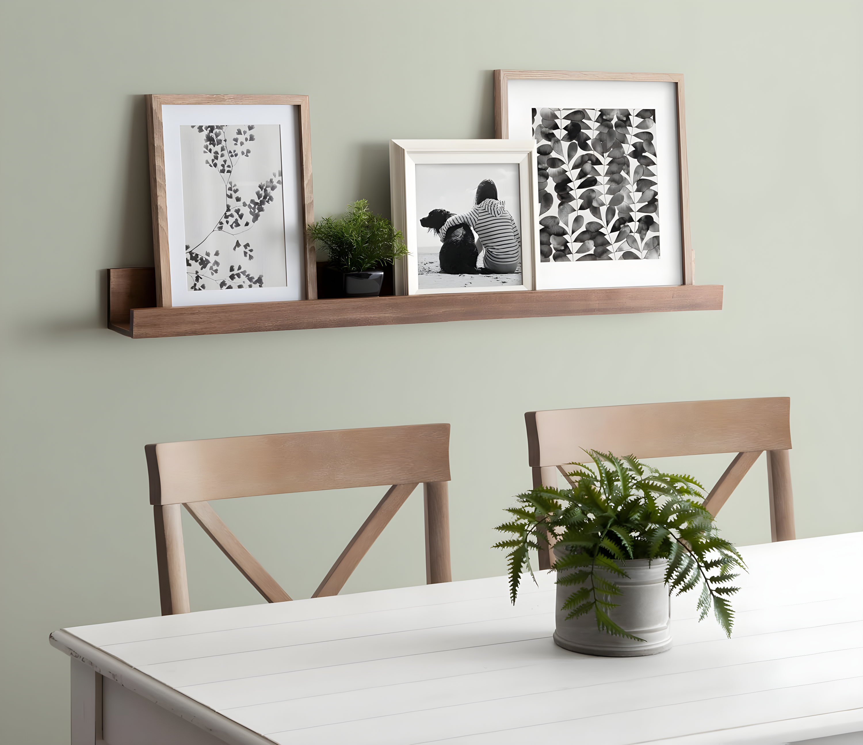 42" Levie Wooden Picture Ledge Wall Shelf Rustic Brown - Kate & Laurel All Things Decor: Modern Display, No Assembly Required