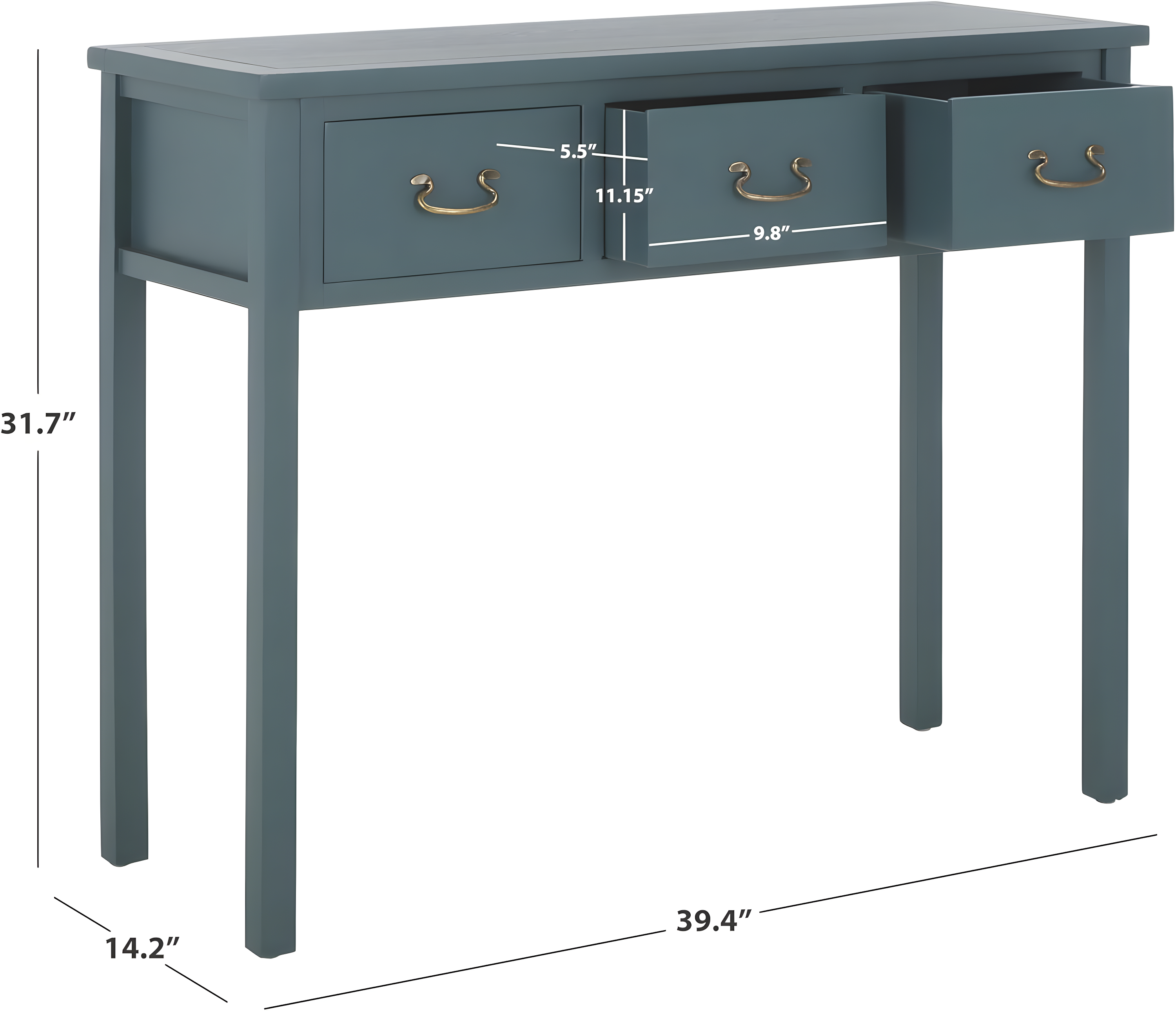 Cindy Console Table - Teal - Safavieh