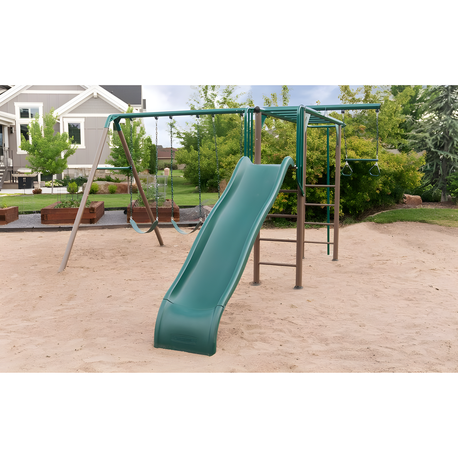 Lifetime Lifetime Powder Coated Steel Swing Set with 4 Swing(s) , 1 Slide(s)