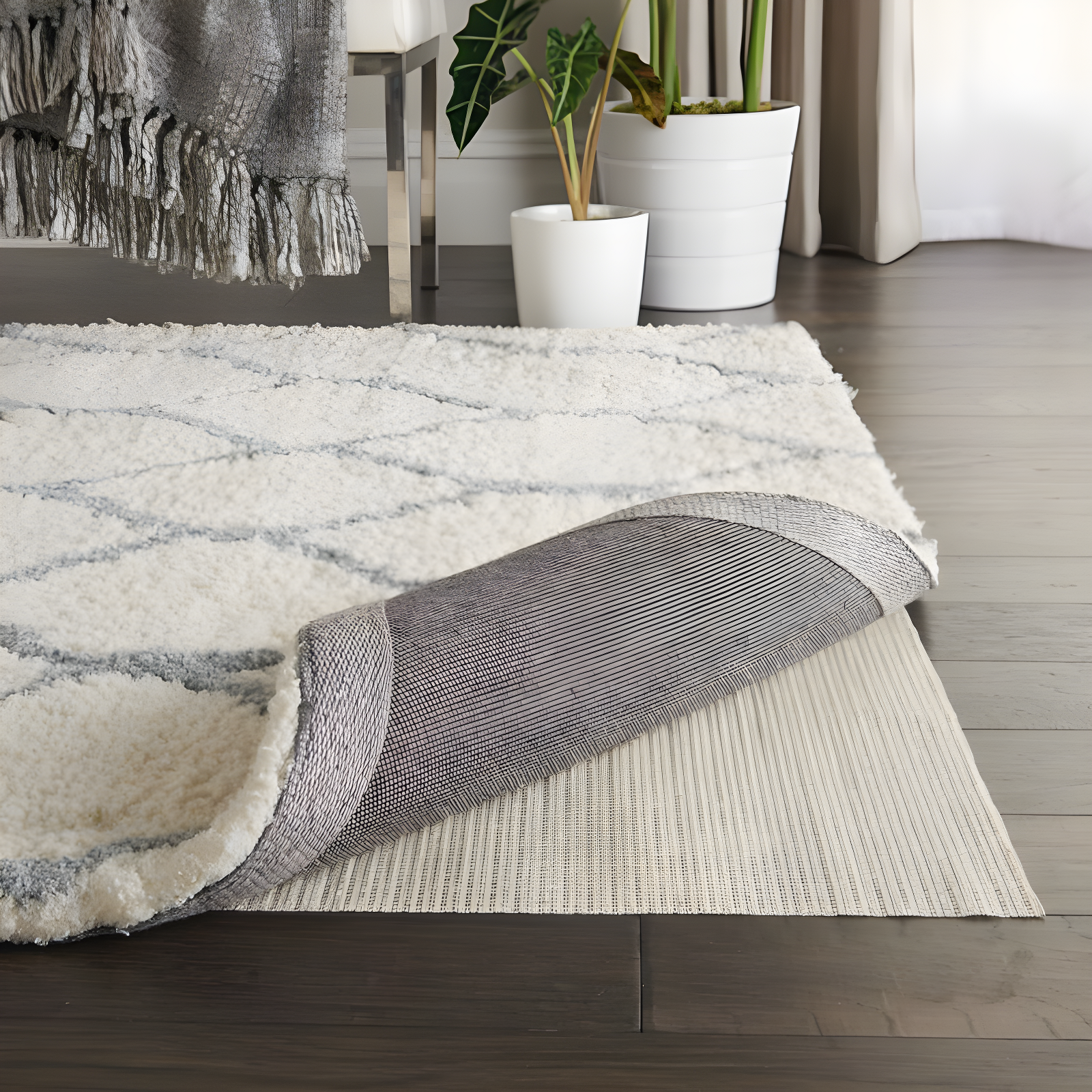 Nourison Shiftloc Ivory Rug Pad PS21 Ivory 3'4" x 5'