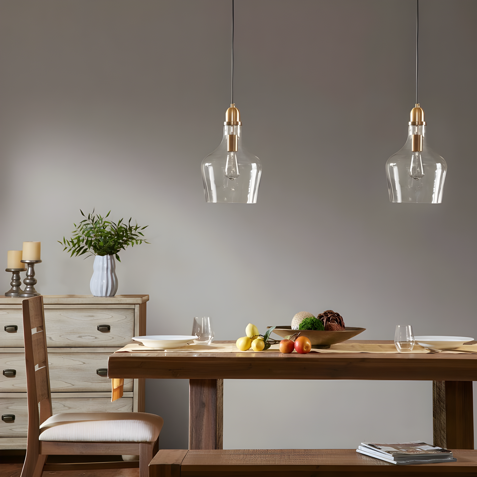 Ink+Ivy 9"x95.5" Auburn Bell Shaped Hanging Glass Simple Industrial Pendant Light Gold: Modern Ceiling Fixture, 60W E26, Adjustable Height