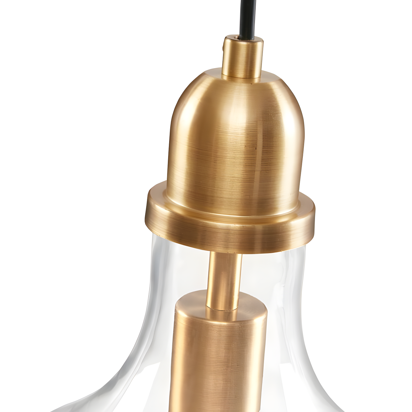 Ink+Ivy 9"x95.5" Auburn Bell Shaped Hanging Glass Simple Industrial Pendant Light Gold: Modern Ceiling Fixture, 60W E26, Adjustable Height