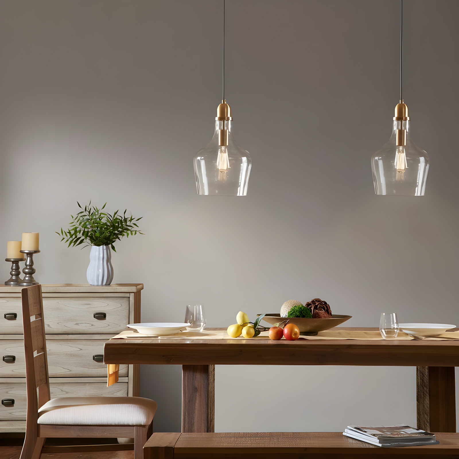 Ink+Ivy 9"x95.5" Auburn Bell Shaped Hanging Glass Simple Industrial Pendant Light Gold: Modern Ceiling Fixture, 60W E26, Adjustable Height