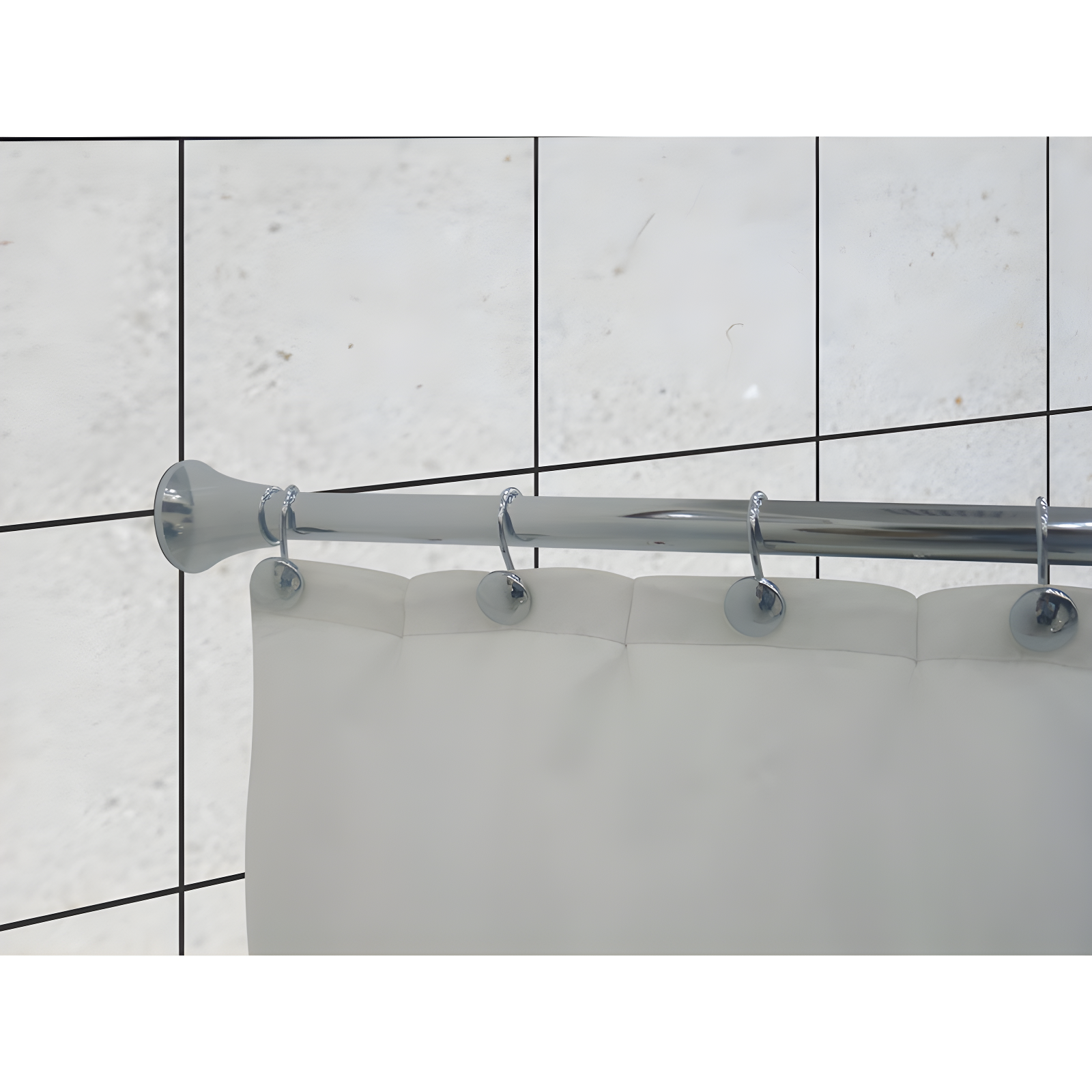 2.5'' Straight Tension Shower Curtain Rod & Hook Set
