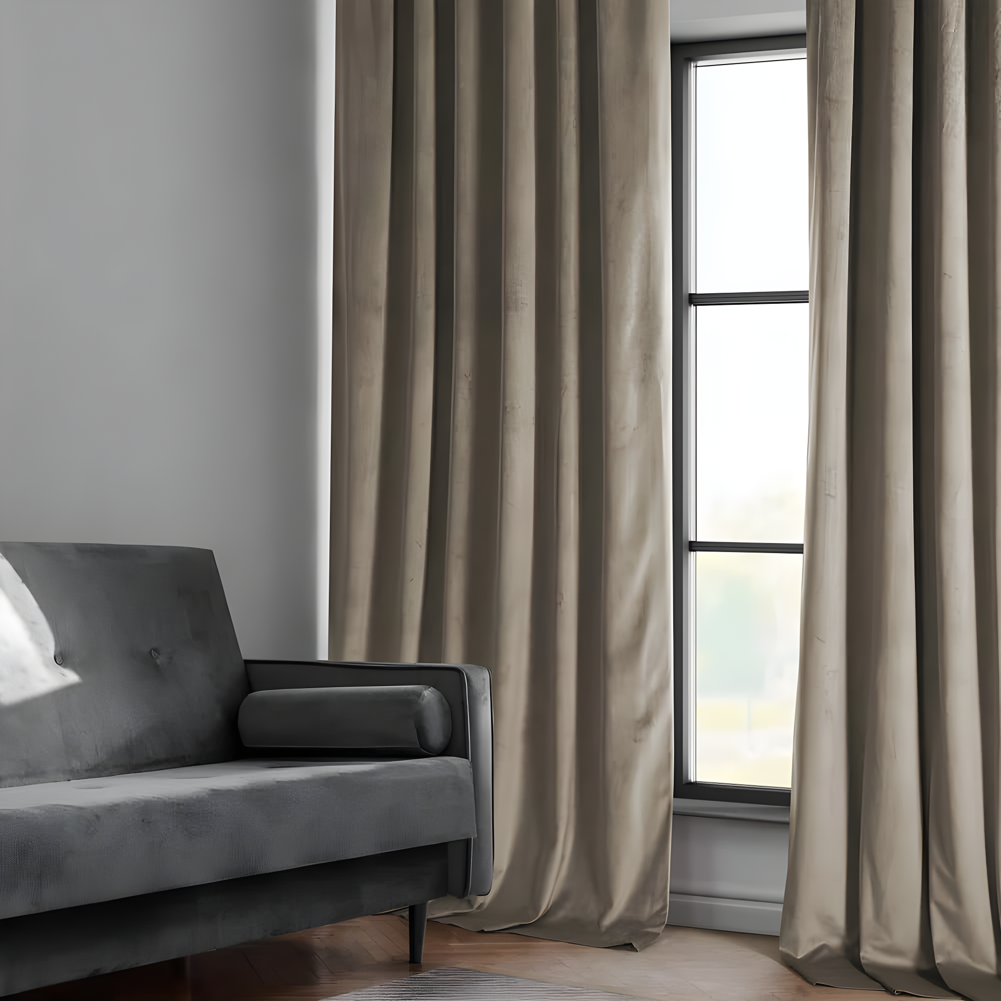 HPD Half Price Drapes Gallery Taupe Heritage Plush Velvet Room Darkening Curtains for Bedroom & Living Room Curtains (1 Panel), Window Curtains 84 inches long, Rod Pocket Curtains & Drapes,50W X 84L