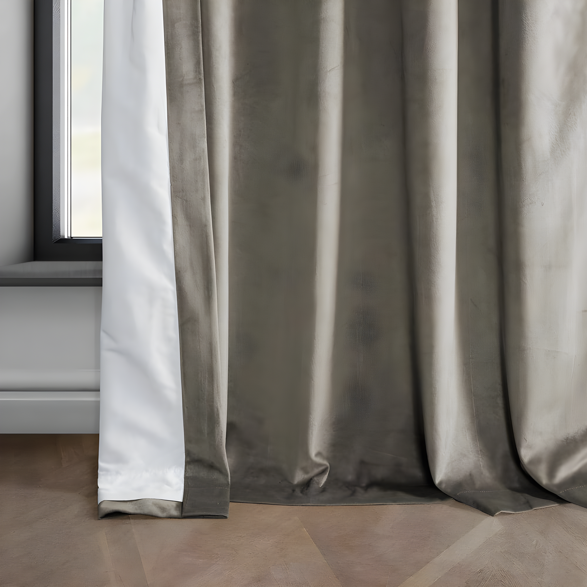 HPD Half Price Drapes Gallery Taupe Heritage Plush Velvet Room Darkening Curtains for Bedroom & Living Room Curtains (1 Panel), Window Curtains 84 inches long, Rod Pocket Curtains & Drapes,50W X 84L