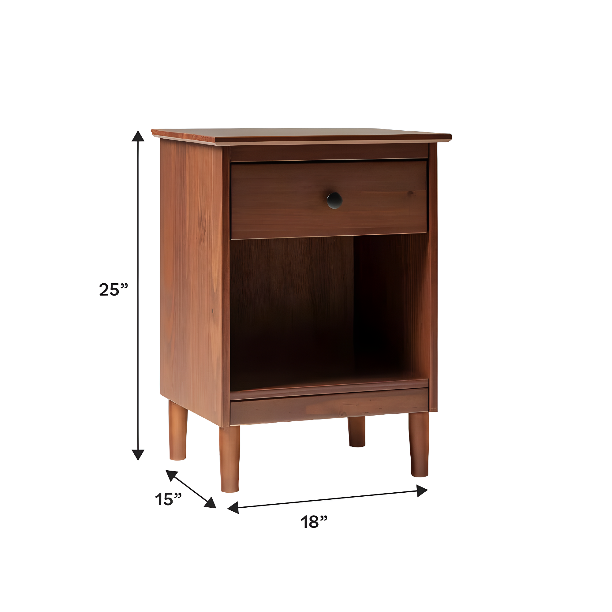 Mags Solid Wood Groove 2-Drawer Nightstand