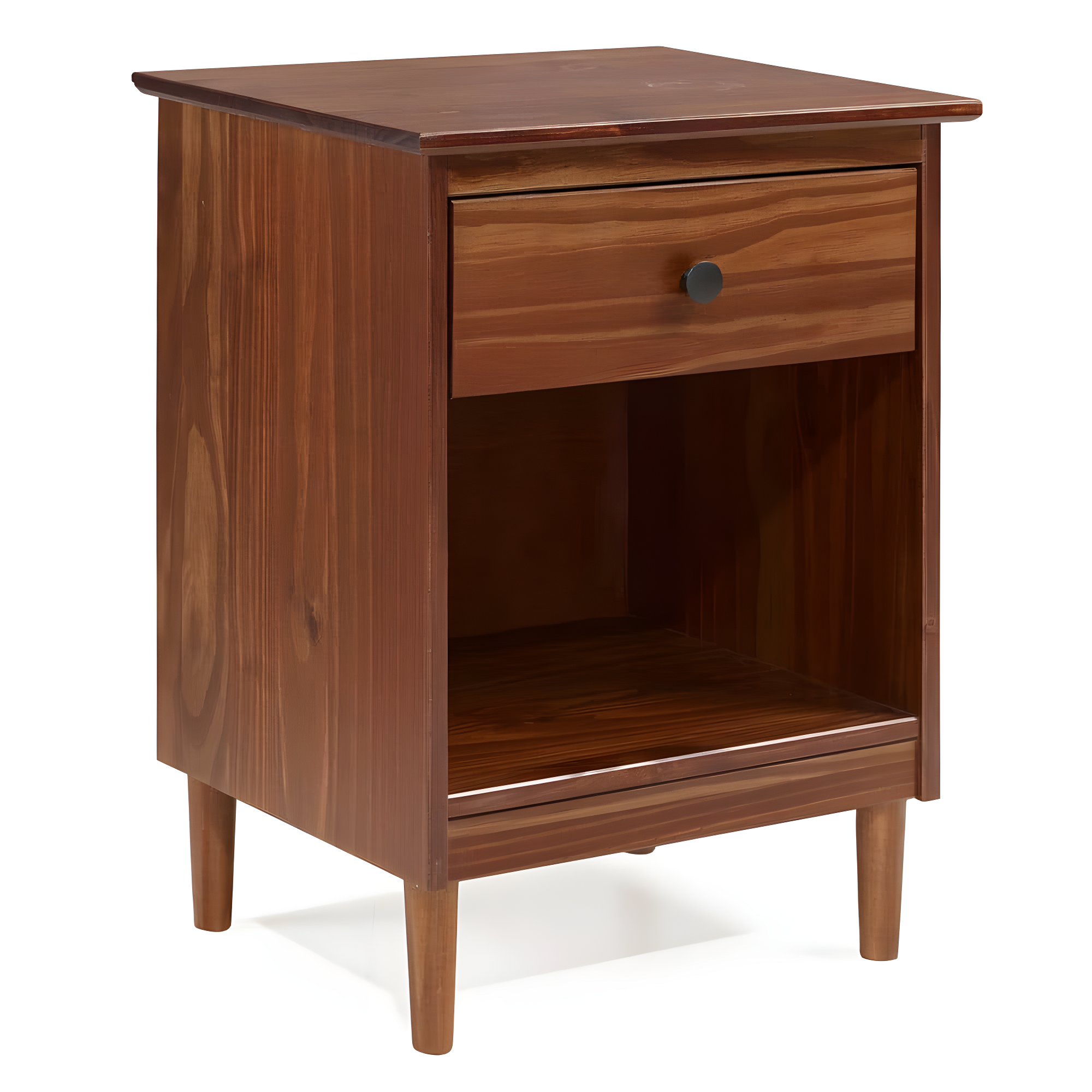 Mags Solid Wood Groove 2-Drawer Nightstand