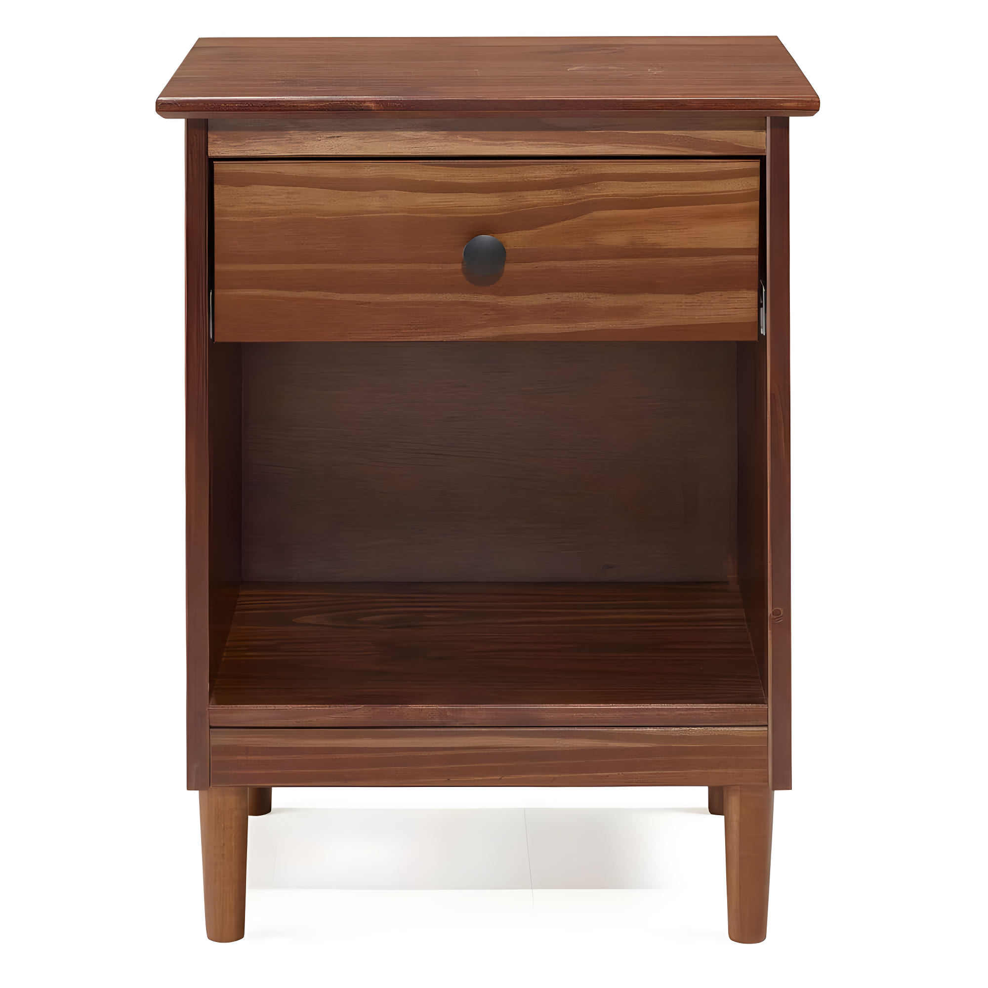 Mags Solid Wood Groove 2-Drawer Nightstand