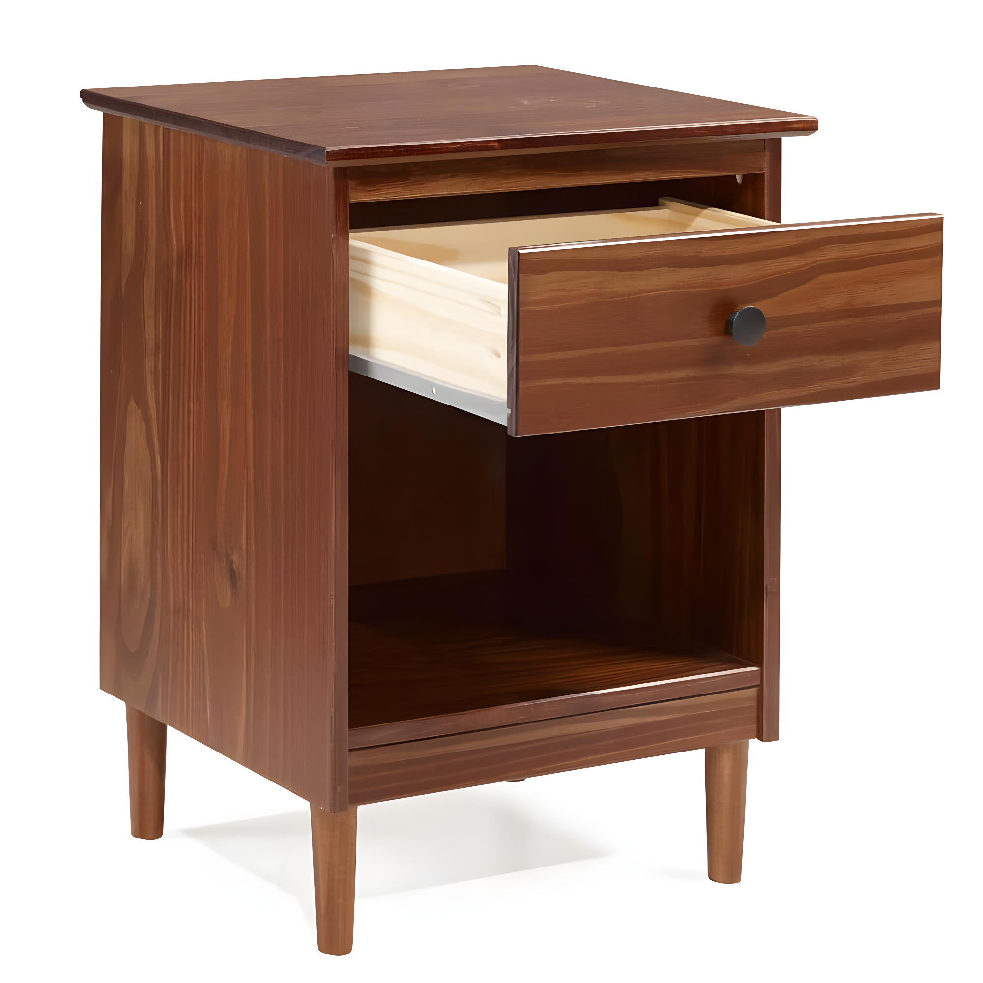 Mags Solid Wood Groove 2-Drawer Nightstand