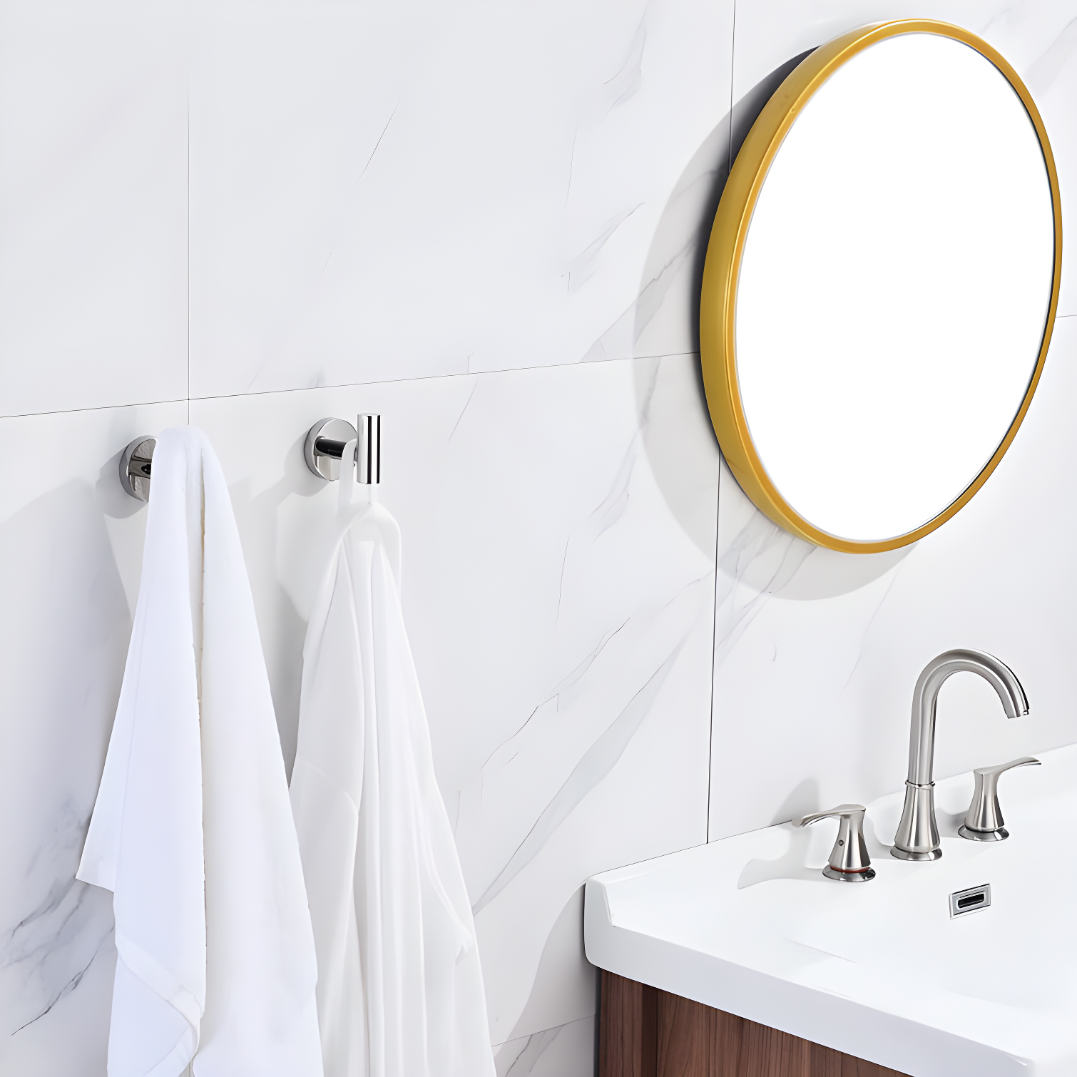 Bathroom Stainless Steel Towel Hooks Wall Mounted 4-Pack