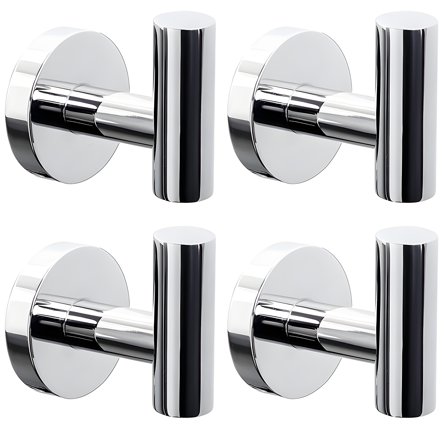 Bathroom Stainless Steel Towel Hooks Wall Mounted 4-Pack