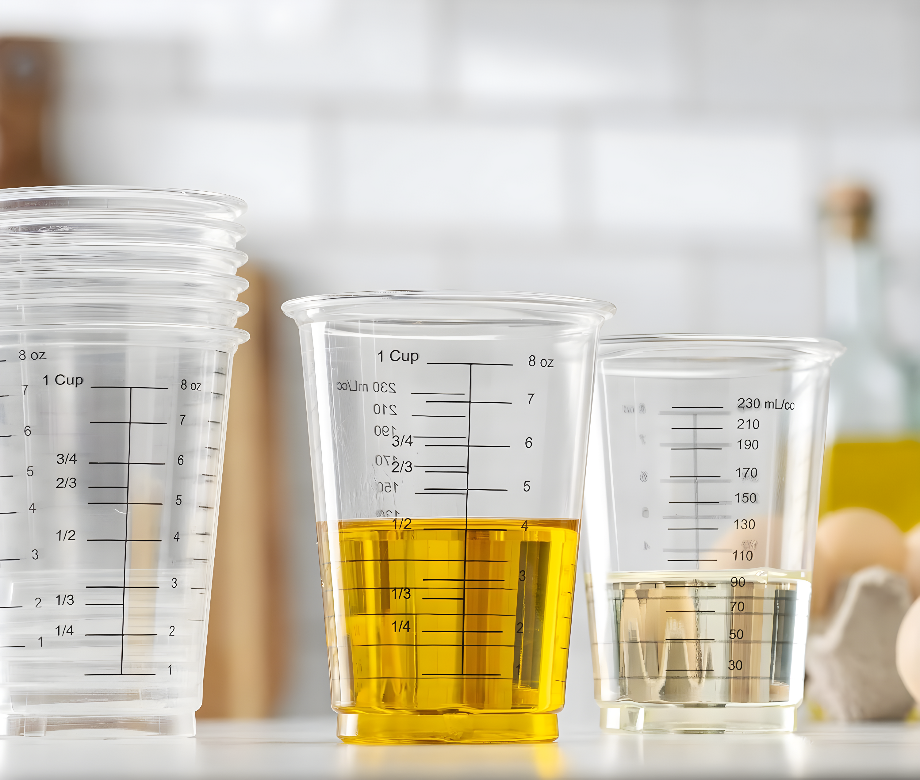 Prestee 50 Disposable Measuring Cups - 8 Oz | Resin Mixing Cups For Epoxy Resin | Plastic Measuring Cups | Liquid Measuring Cups Plastic | Dry Measuring Cups | Paint Mixing Cups