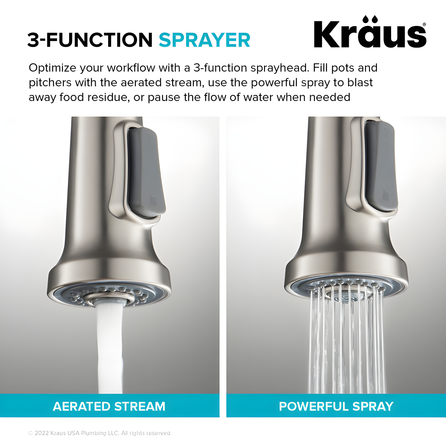 KRAUS Britt Touchless Sensor Commercial Single Handle Pull Down Kitchen Faucet