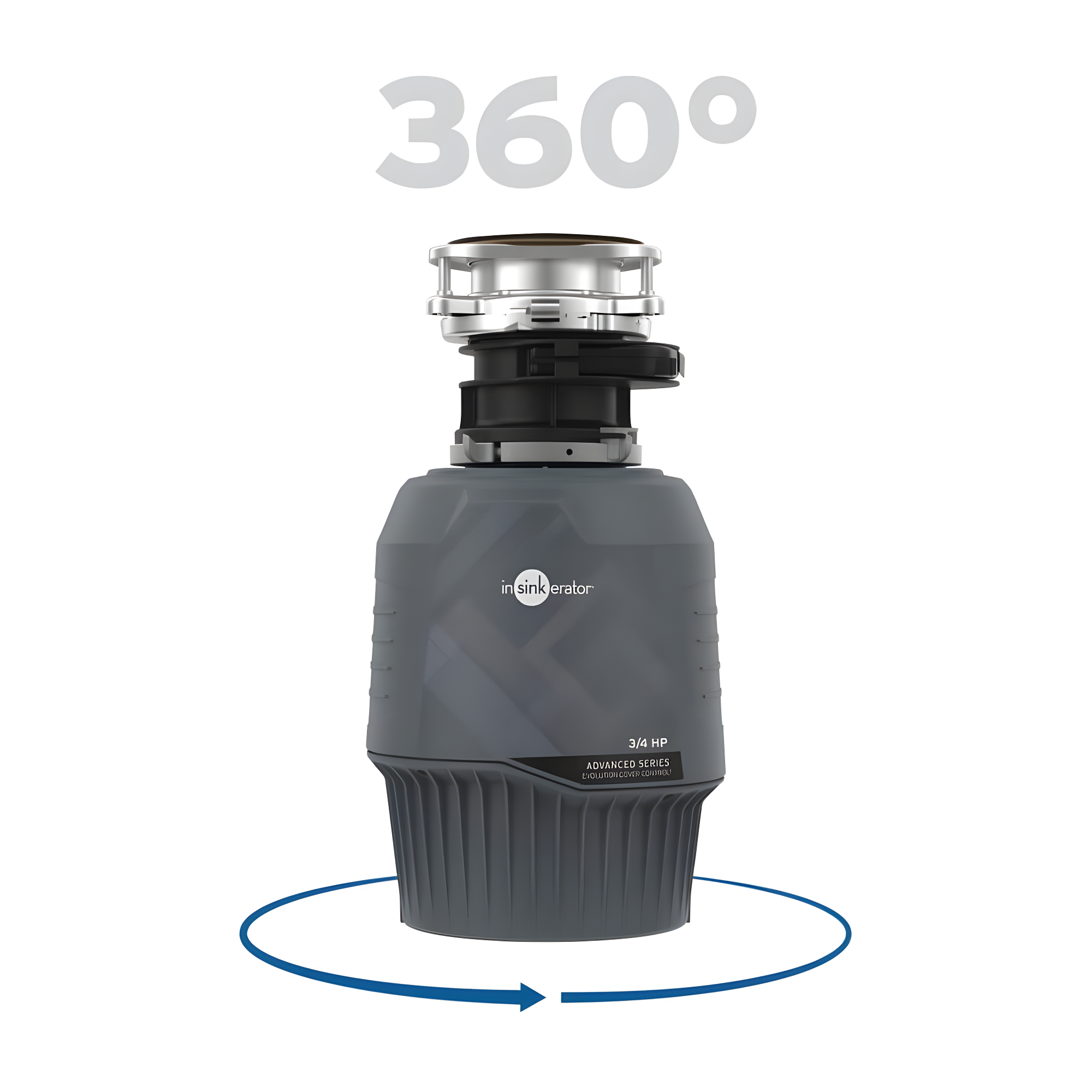 InSinkErator Evolution Cover Control 3/4 HP Garbage Disposal, Advanced Series Batch Feed Food Waste Disposer