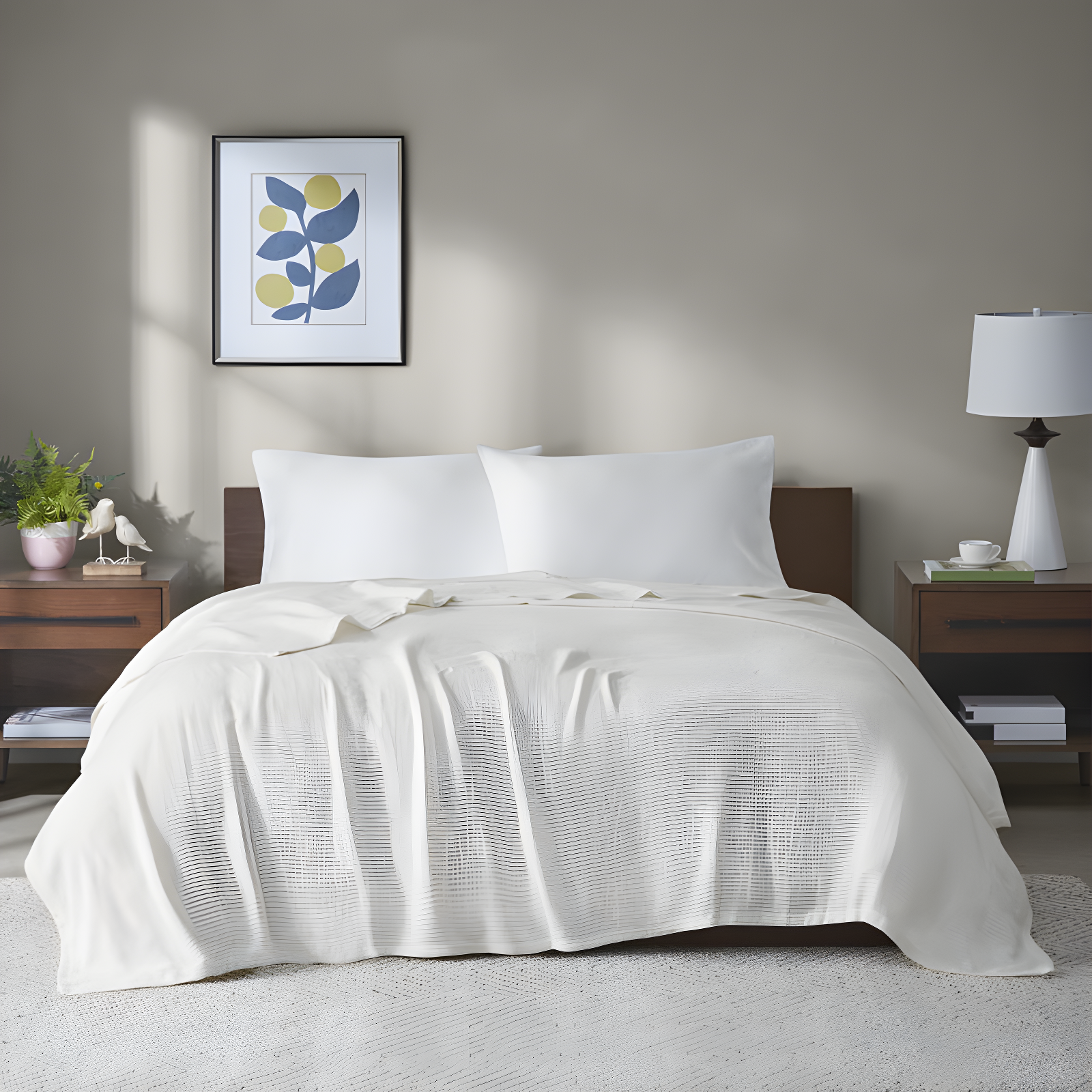 Madison Park Freshspun Basketweave Cotton Blanket