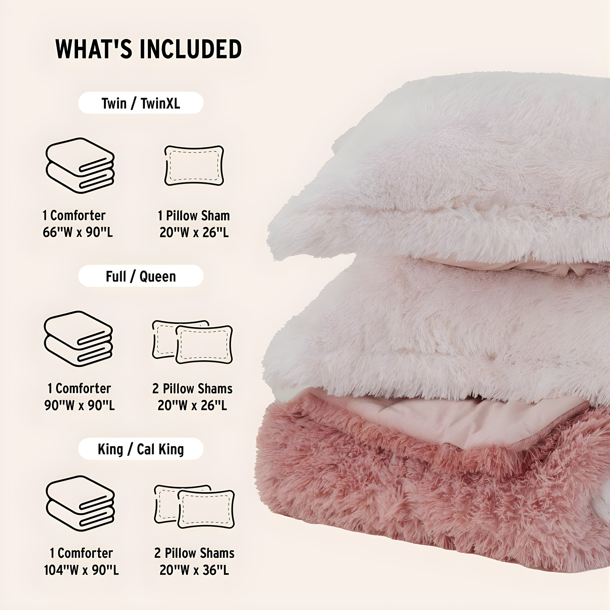 Intelligent Design Brielle Malea Shaggy Faux Fur Comforter Mini Set